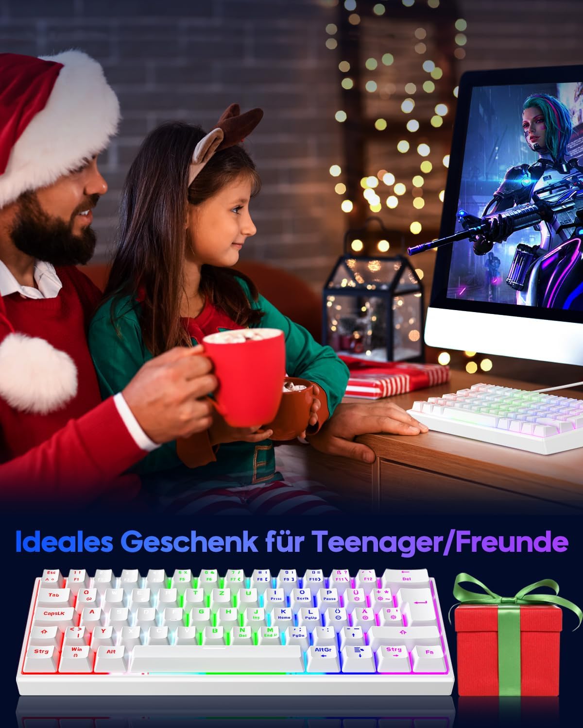 Detalle de TECURS Gaming Tastatur 61 Tasten ⌨