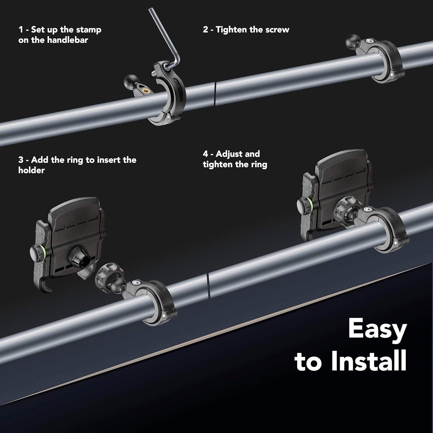 Thumbnail 6 de cellularline Rider Steel supporto smartphone da manubrio in alluminio universale con rotazione 360°