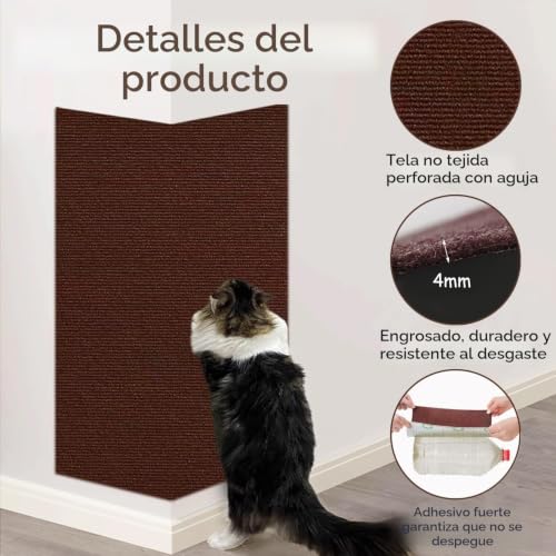 Thumbnail 4 de Xynovate Alfombra Rascador para Gatos – Tapete Autoadhesivo 200 x 40 cm