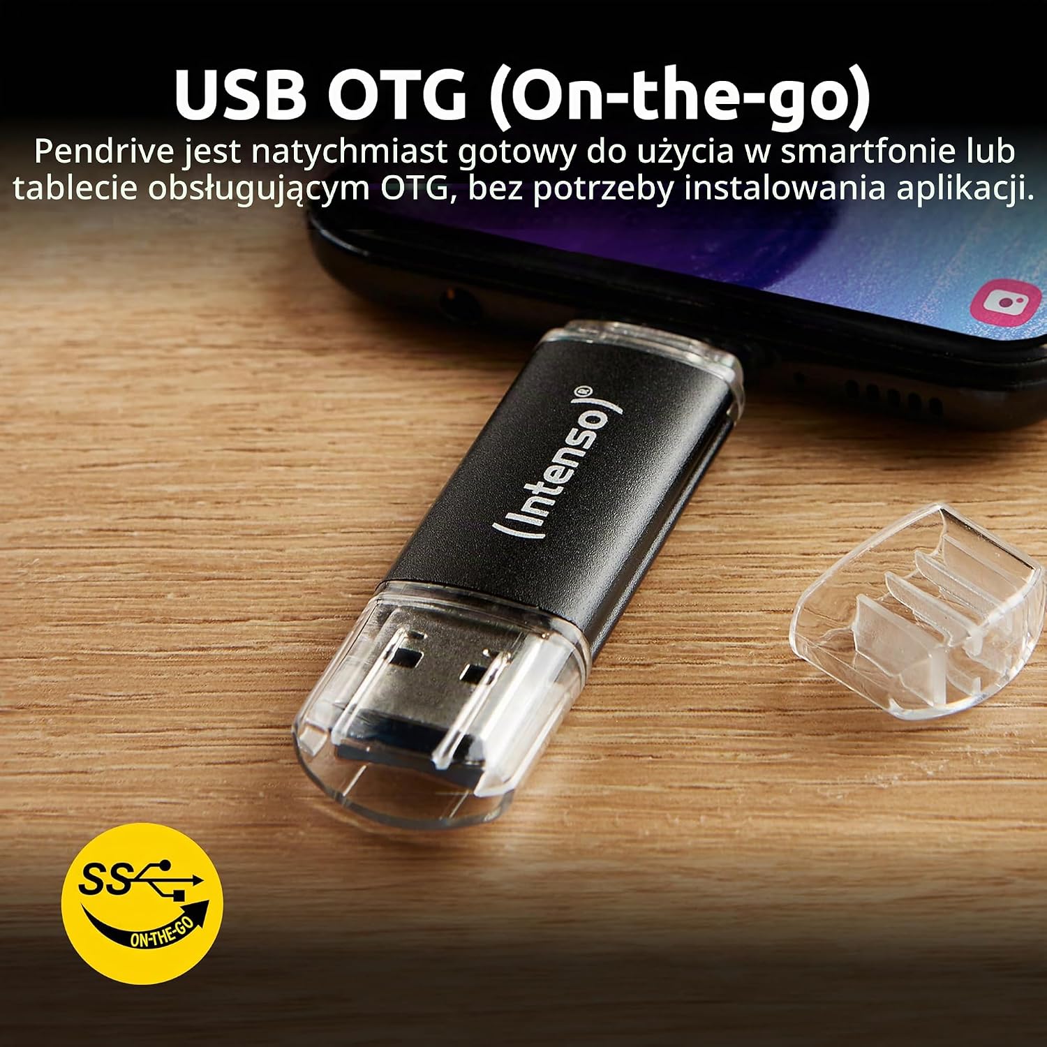 Detalle de Intenso Twist Line 256 GB – pendrive USB 3.2 Gen 1x1, USB-C i USB-A, antracytowy
