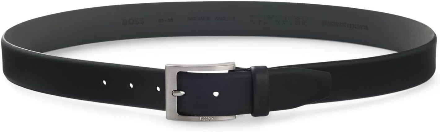 Detalle 2 de Ceinture en cuir BOSS Barnabie pour homme, boucle à ardillon