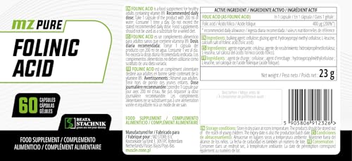 Thumbnail 3 de Acido Folinico 400 mcg – MZ Meet the zone, 60 capsule vegane (sale di calcio) per supporto metabolico
