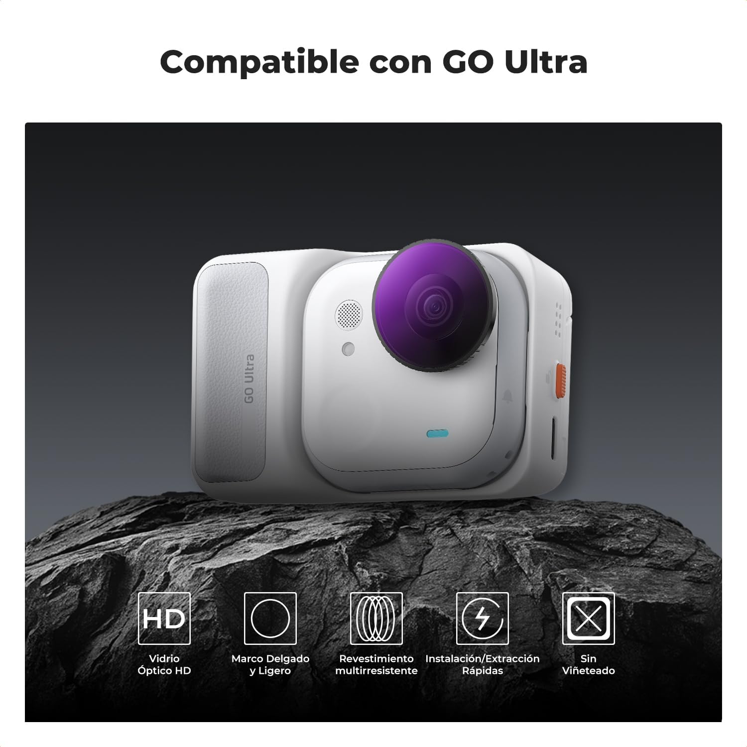 Detalle de K&F CONCEPT Kit de filtros compatible Insta360 Go Ultra ND8