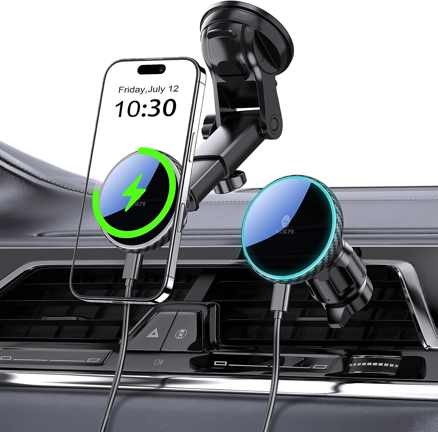 Detalle de MOKPR Magnetic Wireless Car Charger