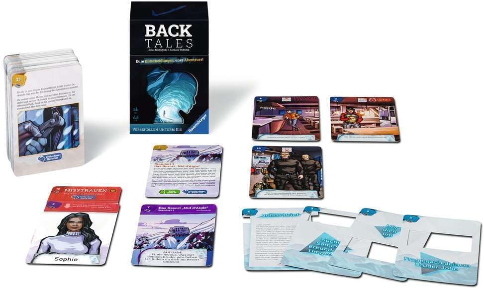 Detalle de Ravensburger 24849 Back Tales – Verschollen unter dem Eis: Kooperatives Mystery-Abenteuer für 1–6 Spieler ab 10 Jahren