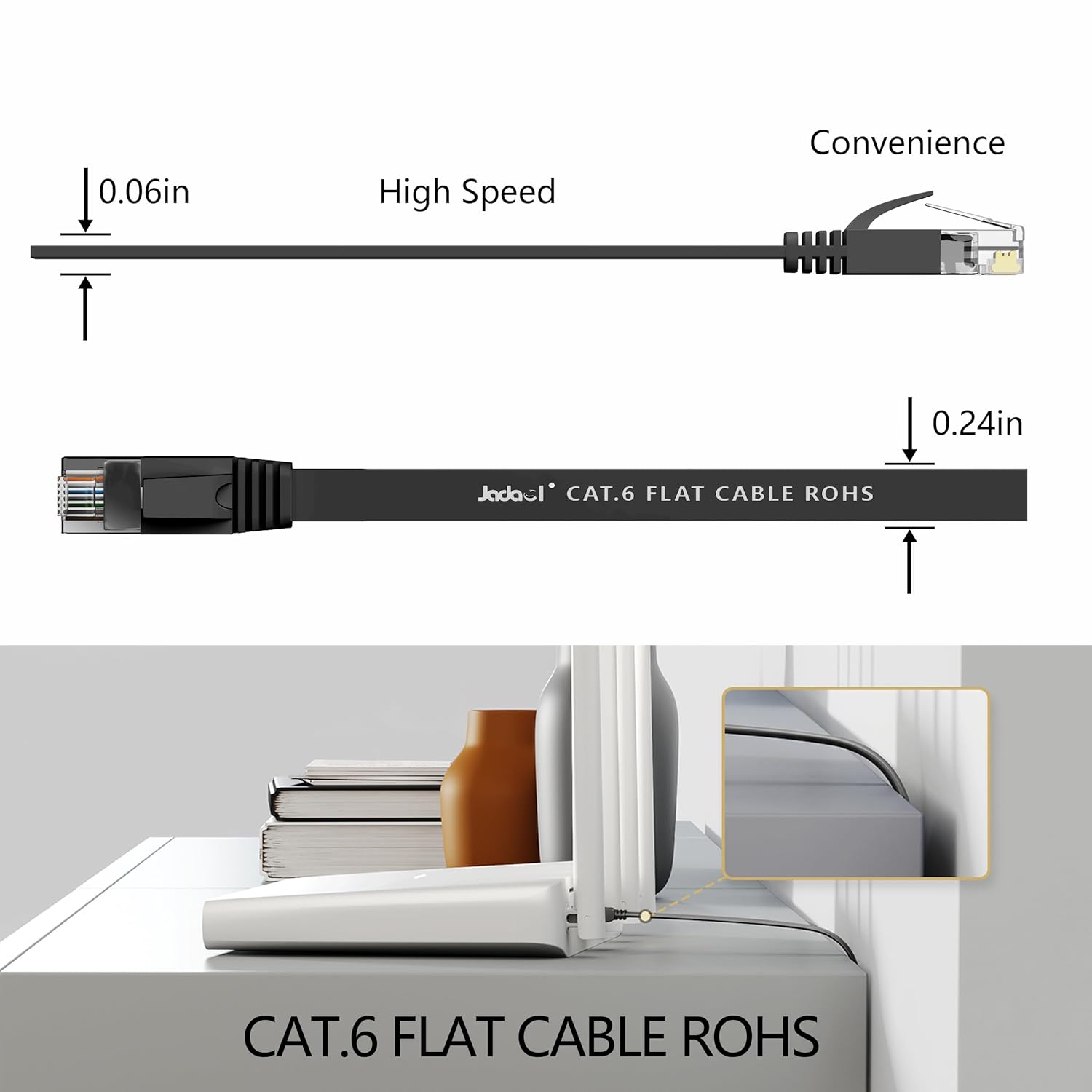 Thumbnail 3 de Jadaol Cat6 Ethernet Cable 50 ft 10Gbps