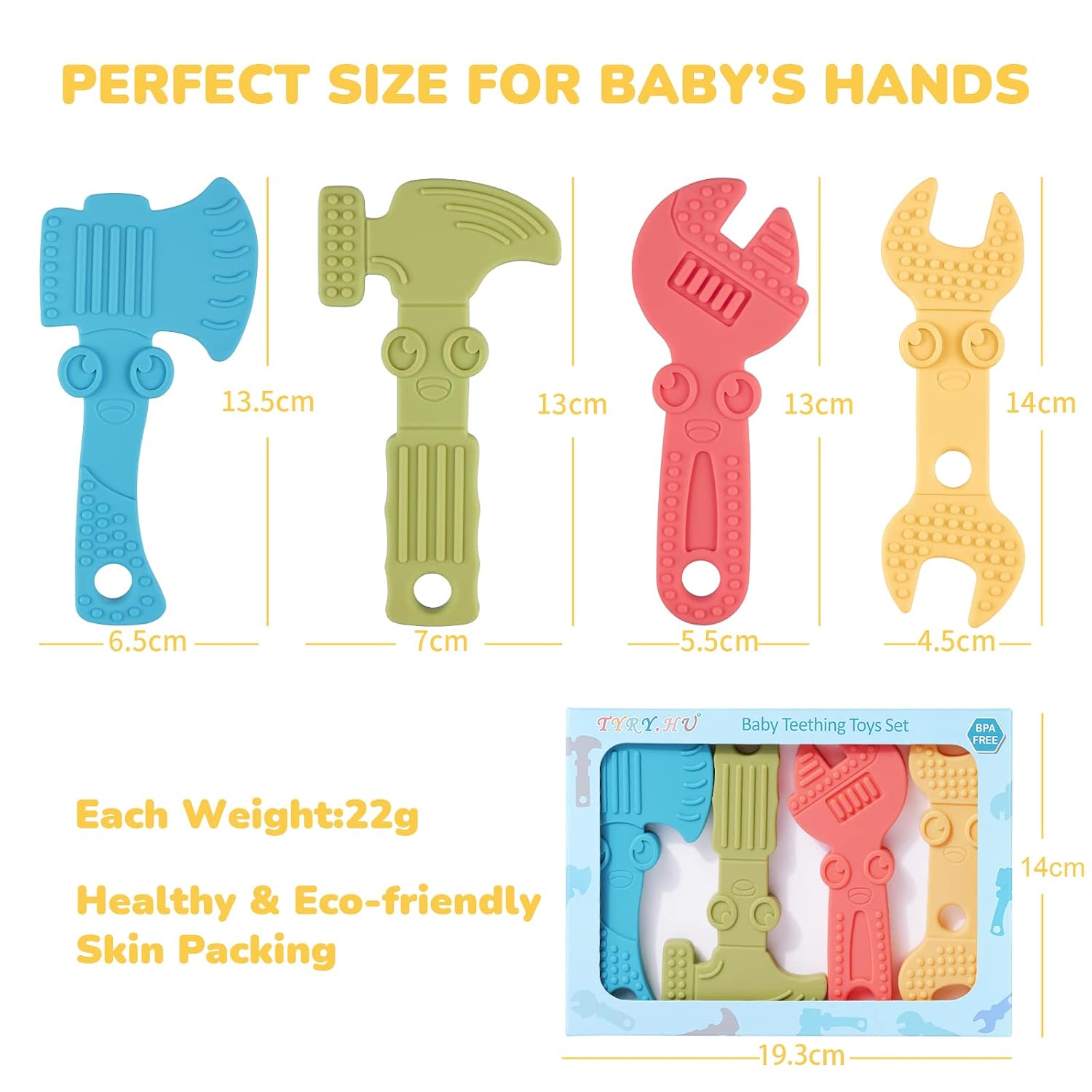 Detalle 2 de TYRY.HU Beißring Kauspielzeug 4er-Set 👶