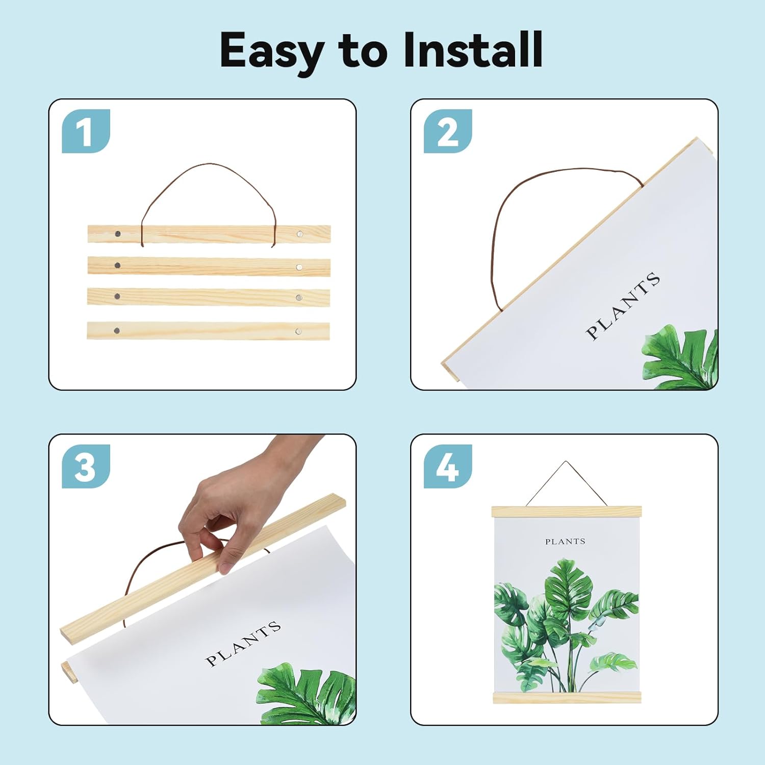 Thumbnail 3 de AiQInu A3 Cadre Poster Magnétique 31CM - Cadre Bois 🖼️