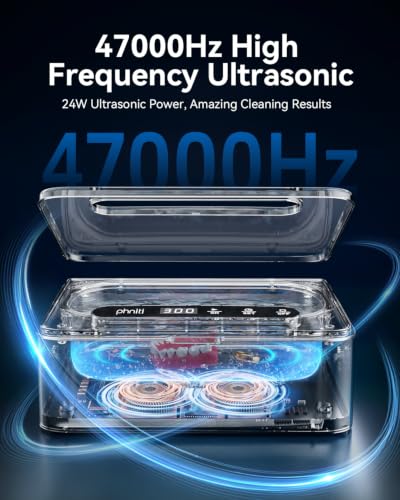 Thumbnail 1 de Phniti 47kHz Ultrasonic Jewellery Cleaner, 330ml