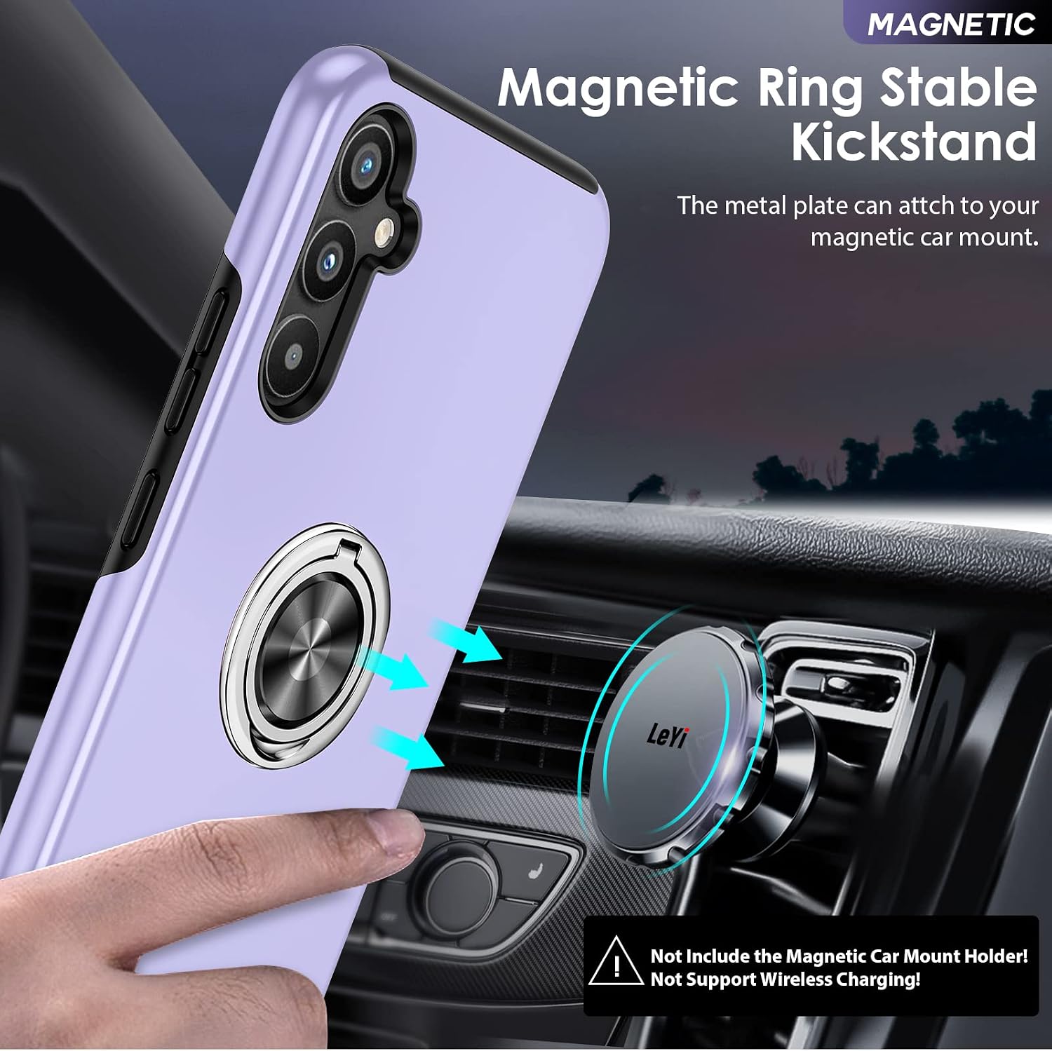 Thumbnail 4 de Samsung Galaxy A34 5G purple shockproof case with 2 screen protectors