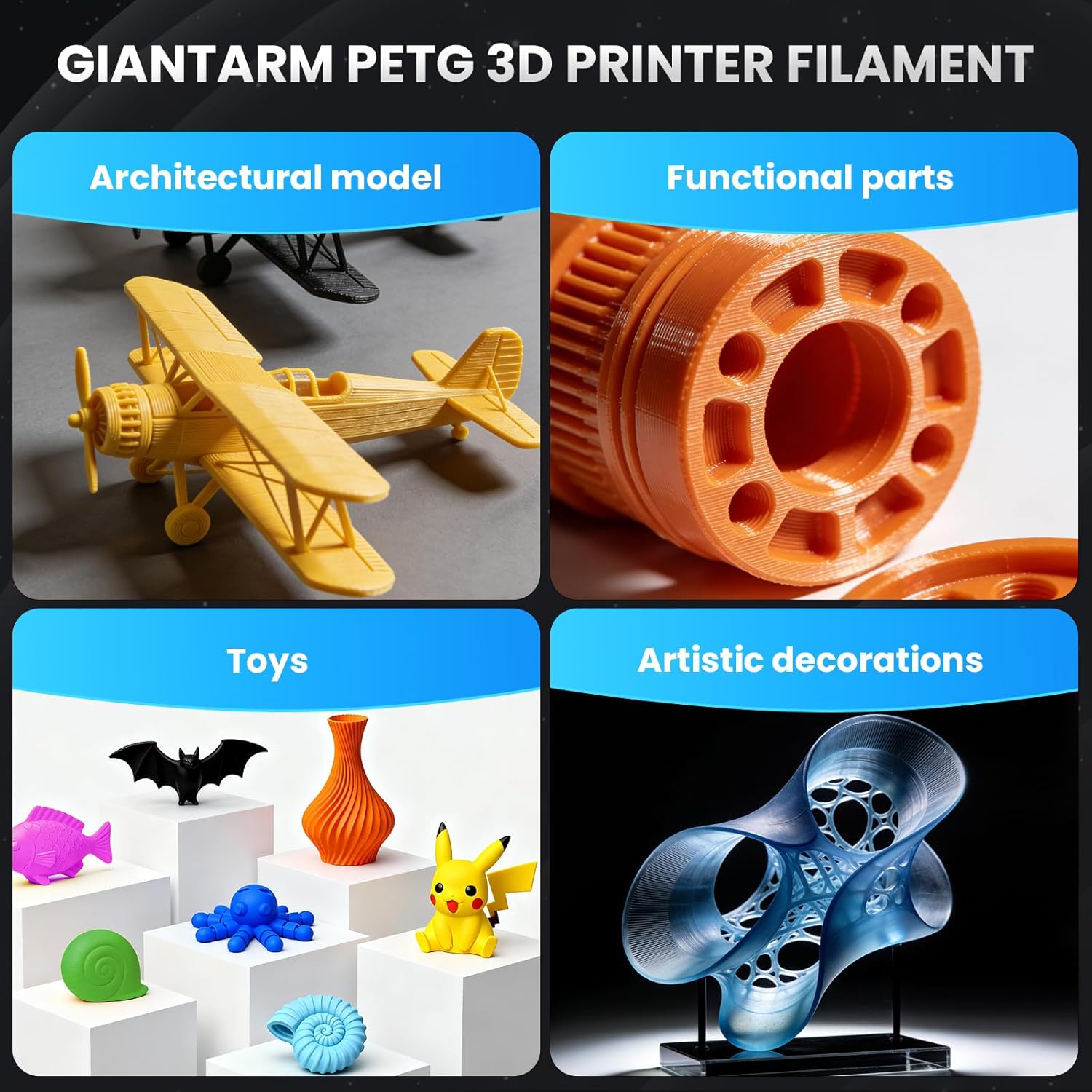 Thumbnail 6 de GIANTARM PETG Filament 1,75 mm transparent – 1 kg Spool