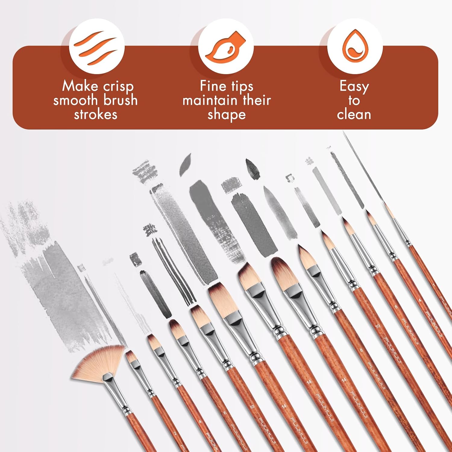 Detalle 2 de Fuumuui 26pcs Paint Brushes Set