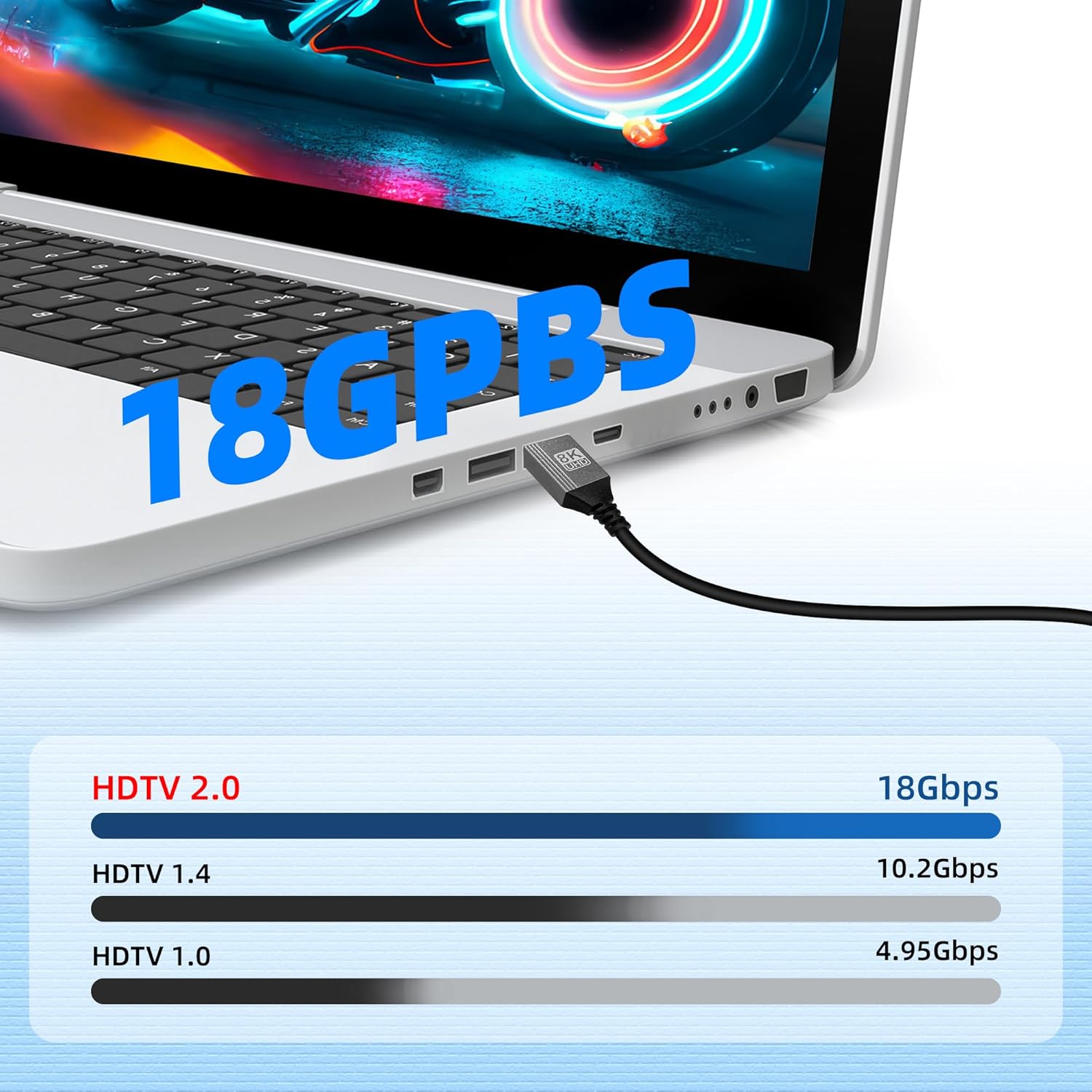 Thumbnail 4 de RIIEYOCA 8K Mini-HDTV auf HDTVS Adapterkabel (90° abgewinkelt) 0,5 m