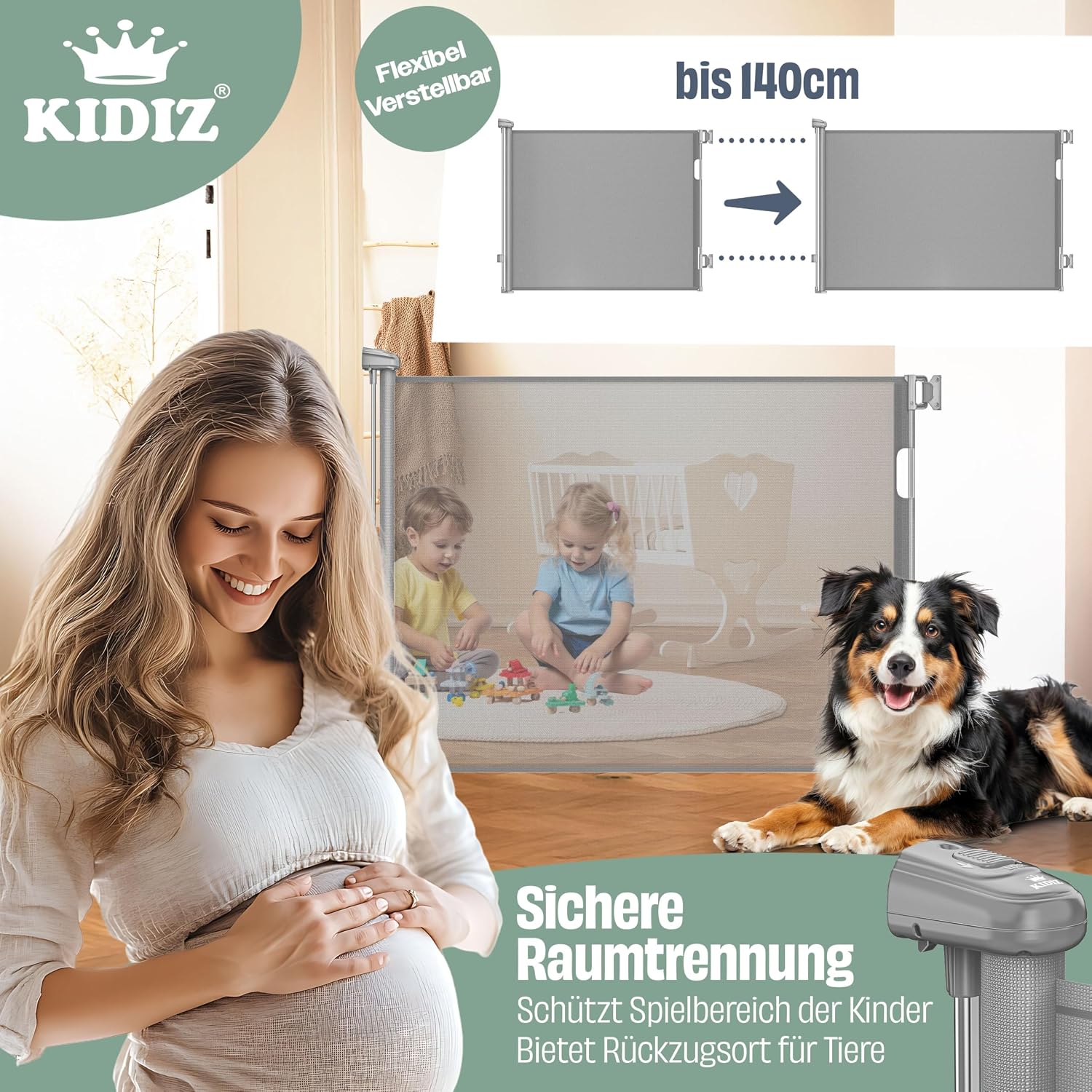Detalle 2 de KIDIZ Treppenschutzgitter 0–140 cm 🚪