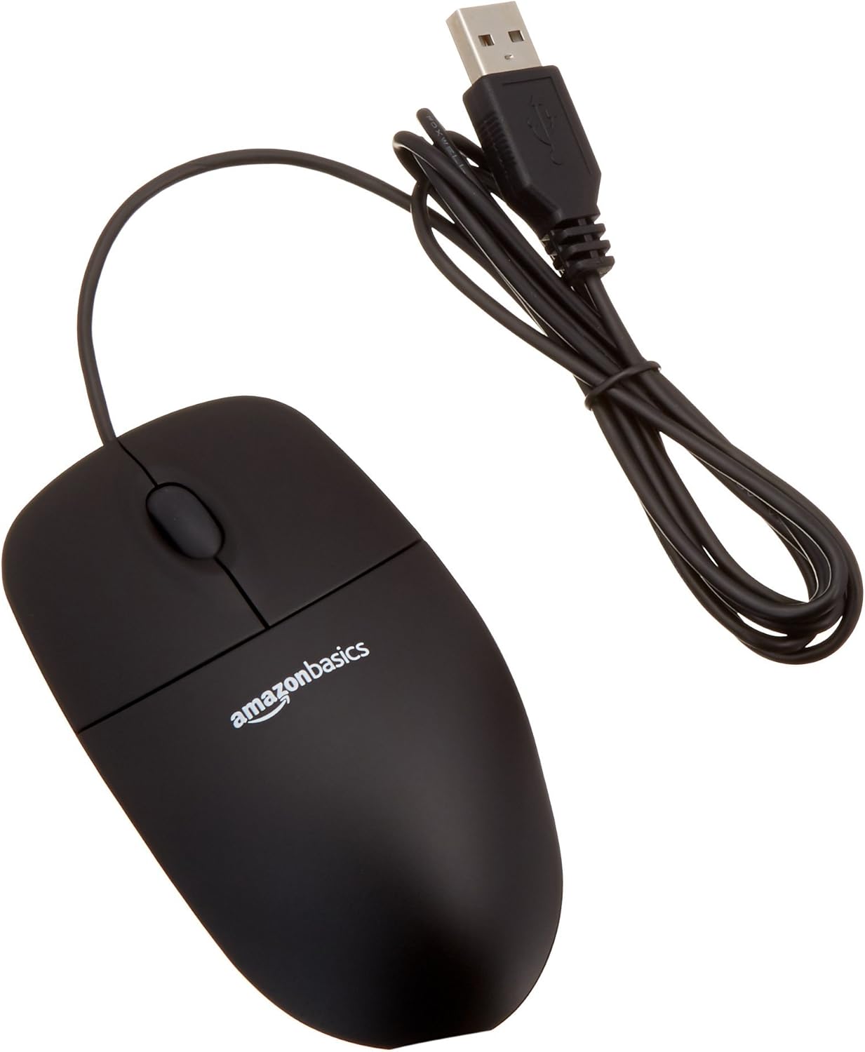 Detalle de Amazon Basics 3-Button USB Wired Mouse (Black) – 30-Pack (1000 dpi)