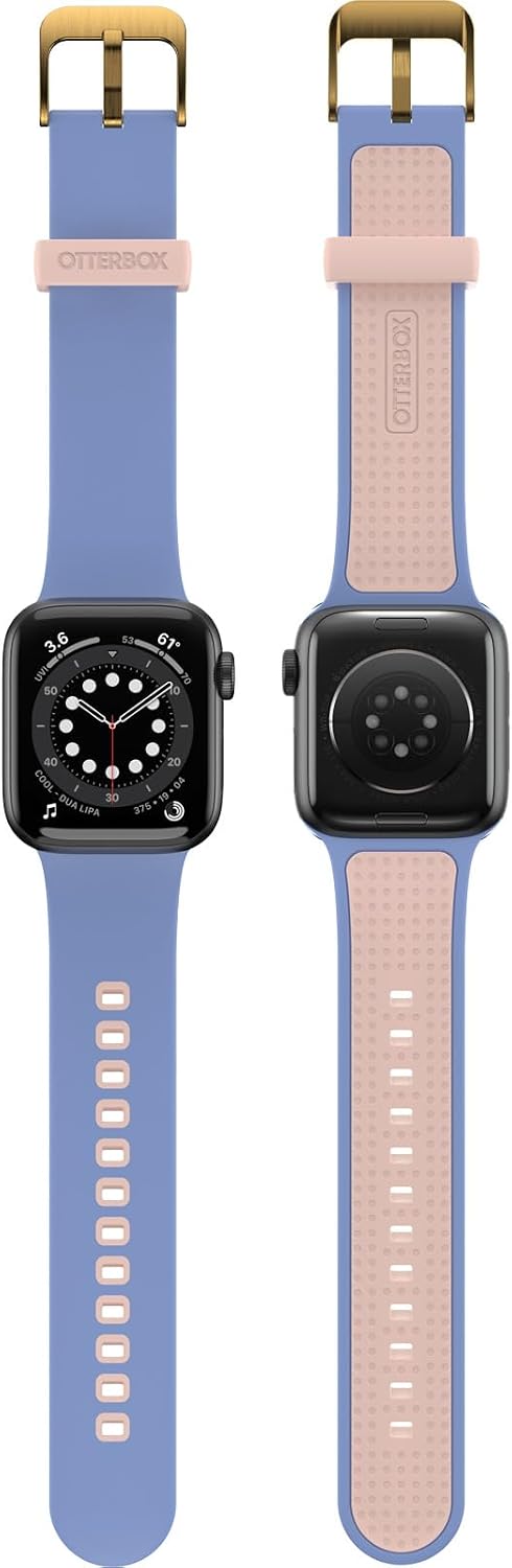 Detalle 2 de OtterBox All Day Watch Band for Apple Watch 40/41/42mm – Durable Soft Touch Silicone, Blue/Beige