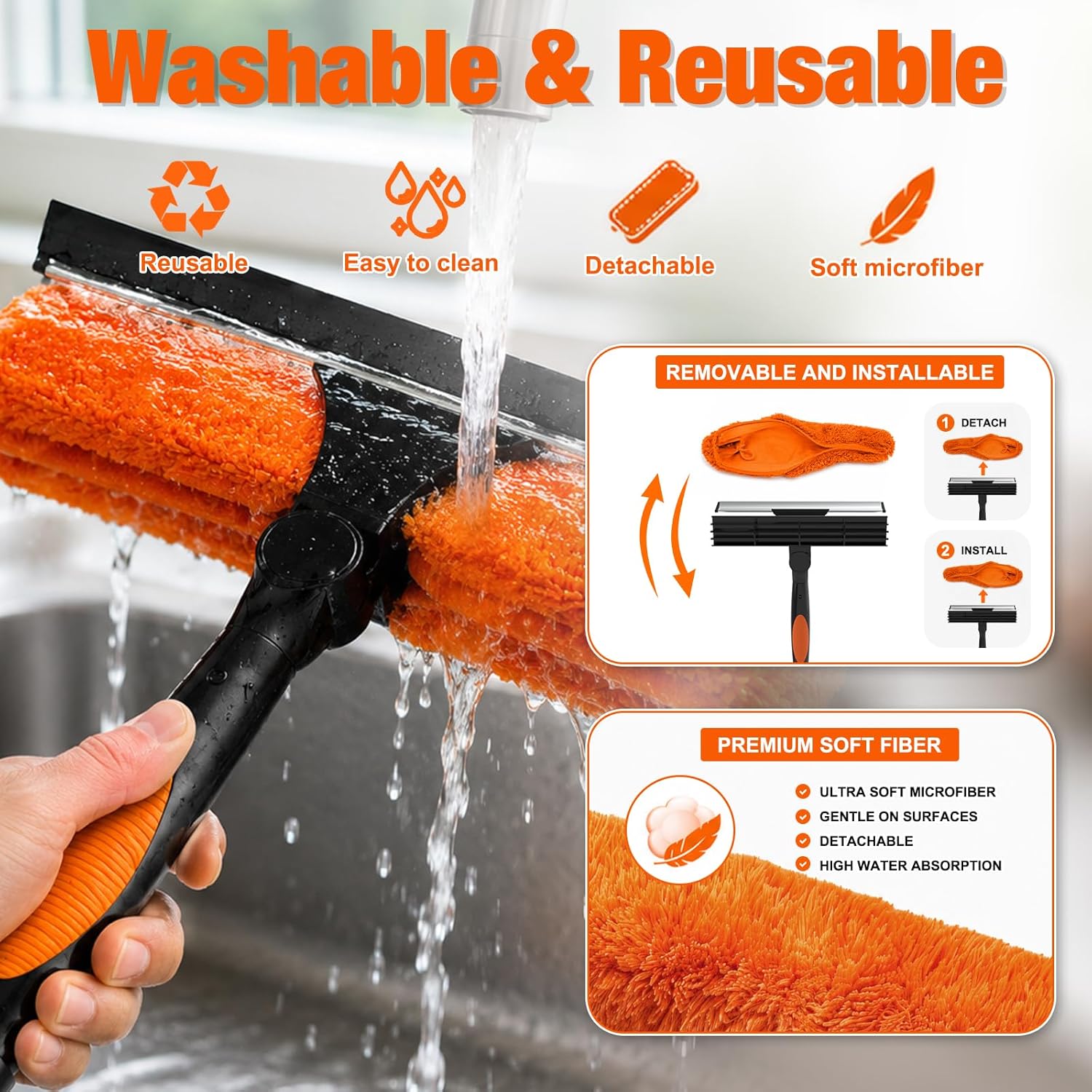 Thumbnail 2 de LAANPOLE 20FT Window Squeegee with Extension Pole: 2-in-1 Window Cleaning Kit