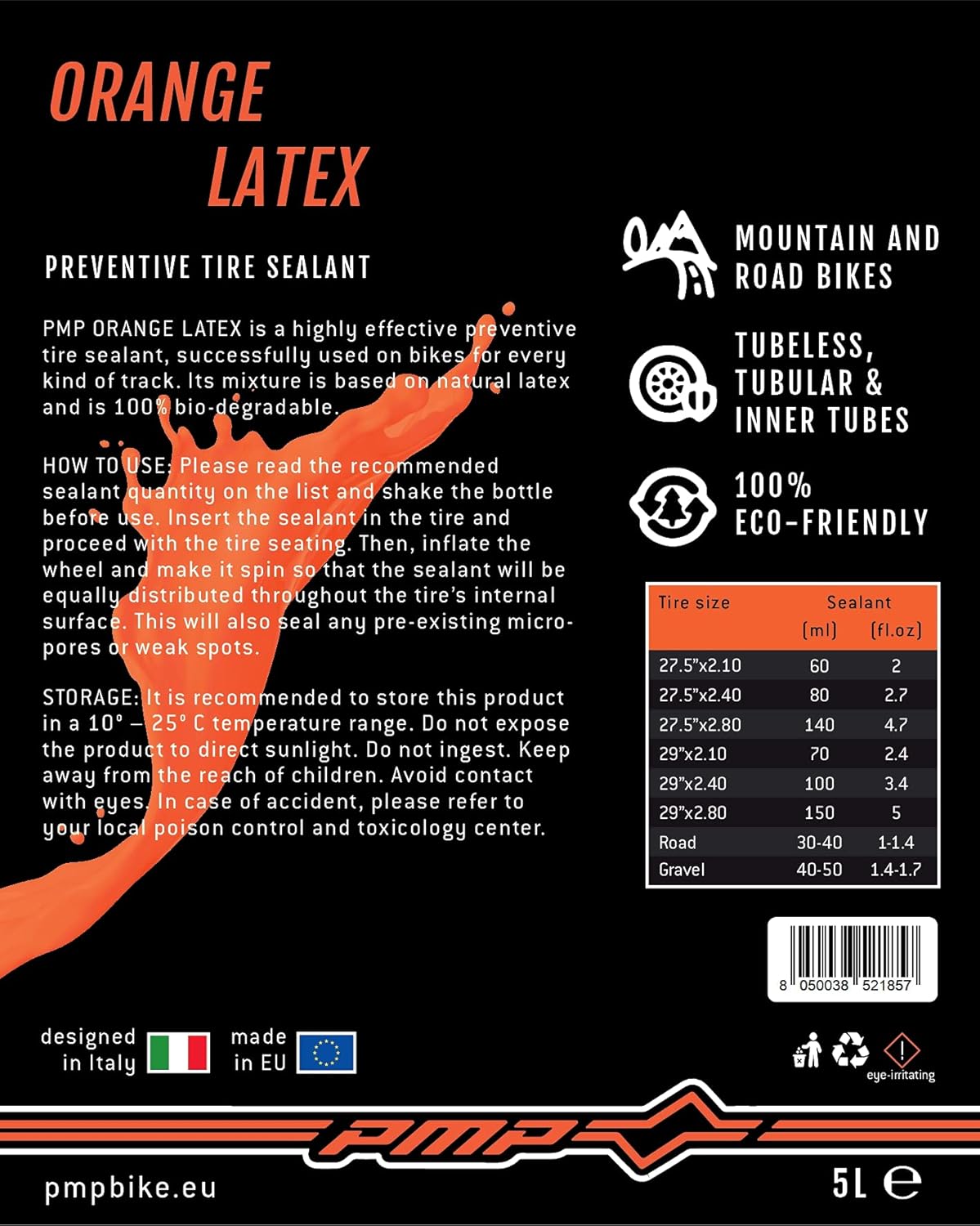 Thumbnail 6 de PMP Orange Latex – Liquide préventif d’étanchéité anti-crevaison tubeless pour VTT et route
