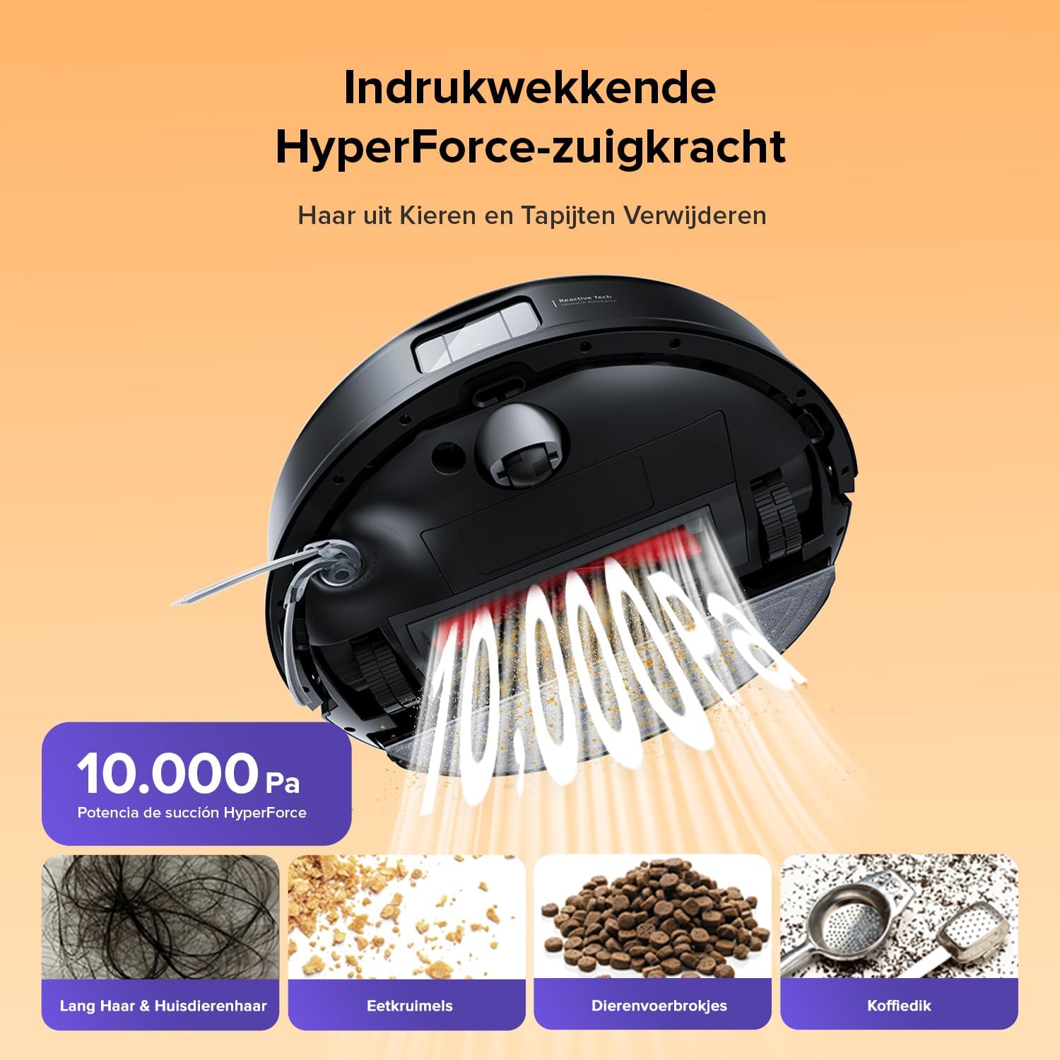 Detalle 2 de roborock Q10 S5 Set robotstofzuiger met dweilfunctie, 10.000 Pa en LiDAR