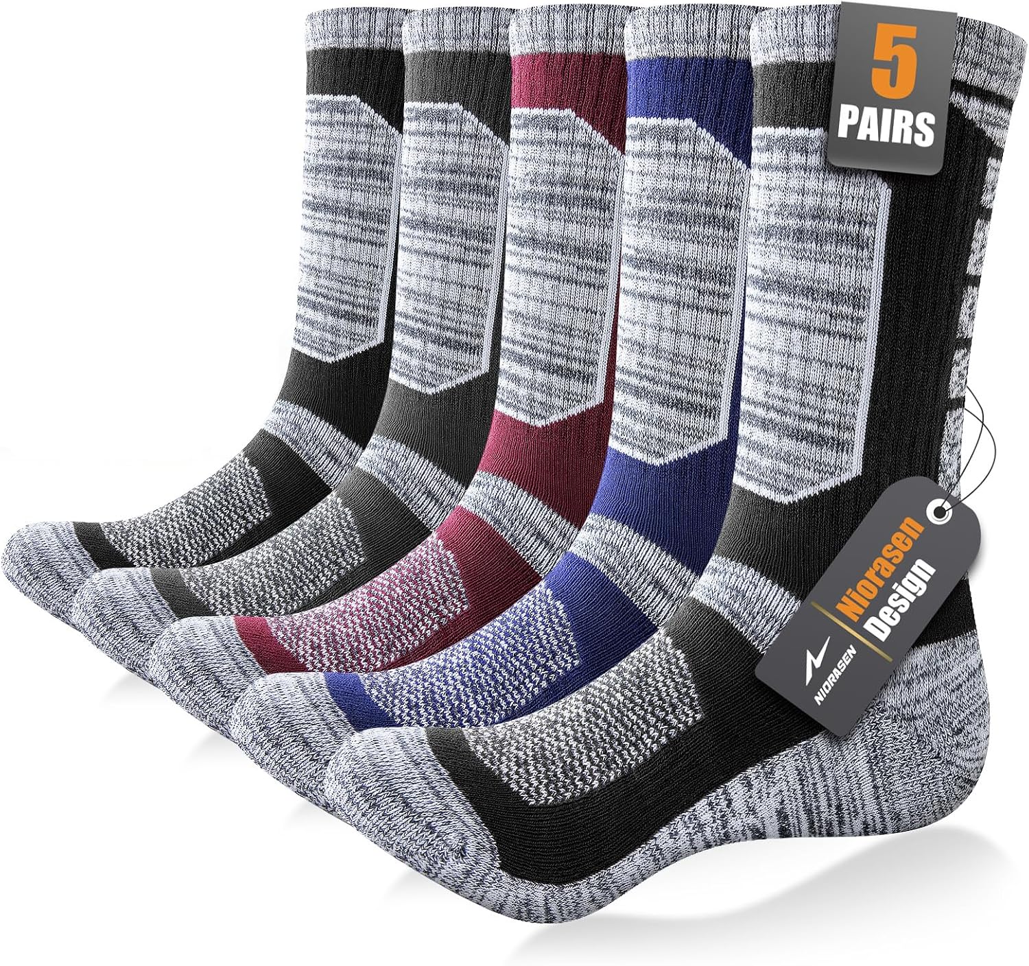Detalle de Thermal socks for men, 5 pairs crew