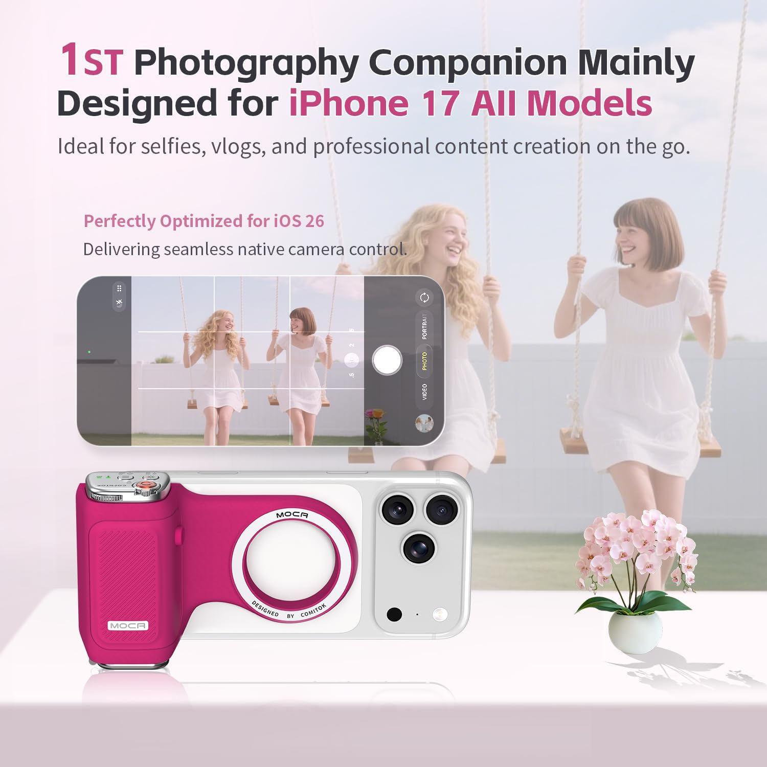 Detalle 2 de COMITOK MOCA iPhone 17 Pro Camera Grip for iOS