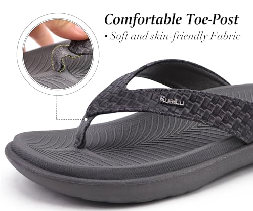 Detalle de KuaiLu Flip Flops for Women with Arch Support and Cushioned Insole
