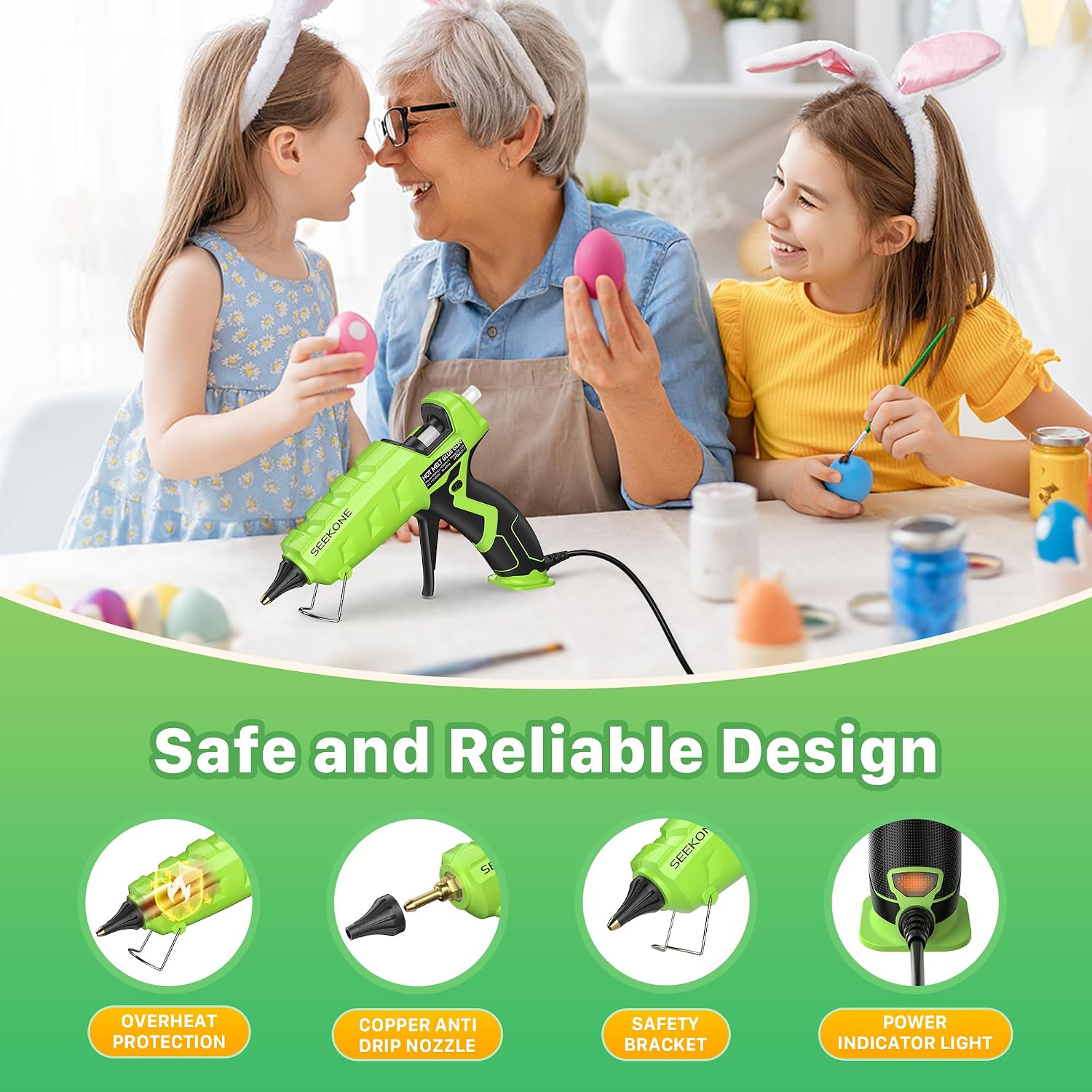 Detalle 2 de SEEKONE NL-233 Full-Size Hot Glue Gun, 60/100W Dual Power