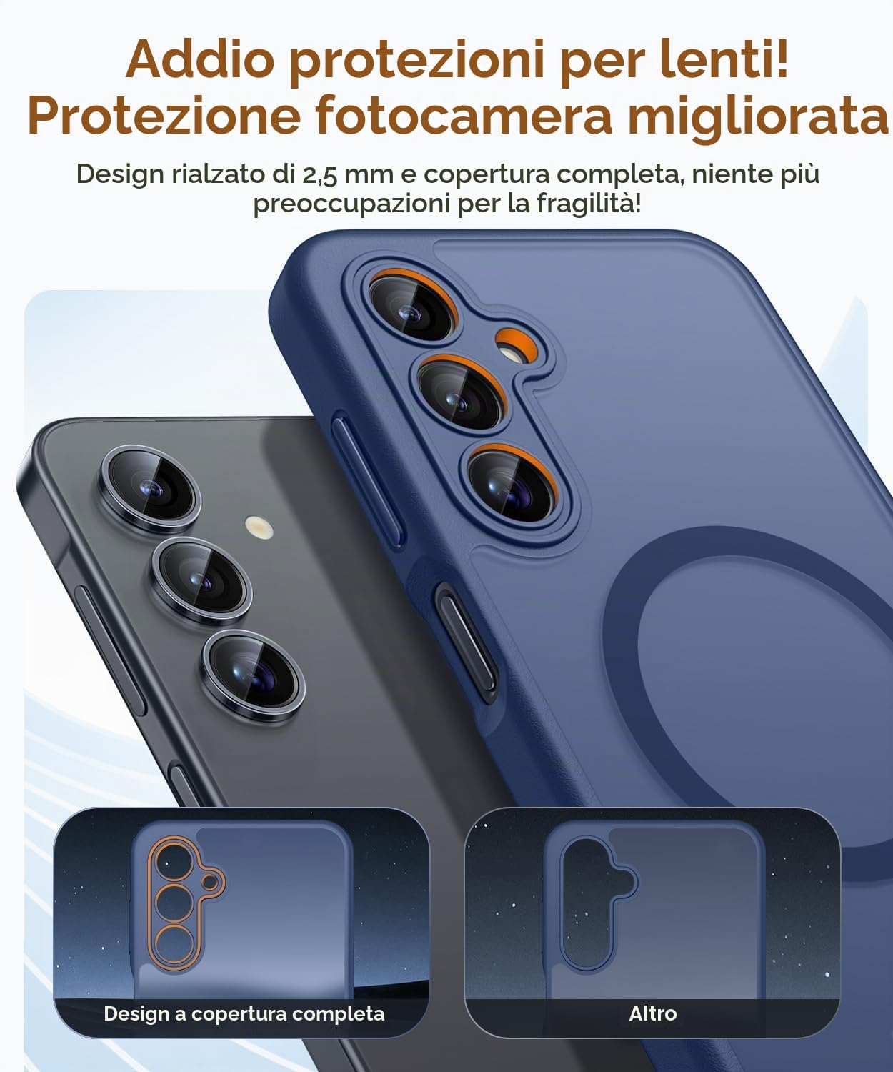 Detalle de CANSHN Cover magnetica per Samsung Galaxy A16 (6.7') - Protezione fotocamera completa, Blu Profondo