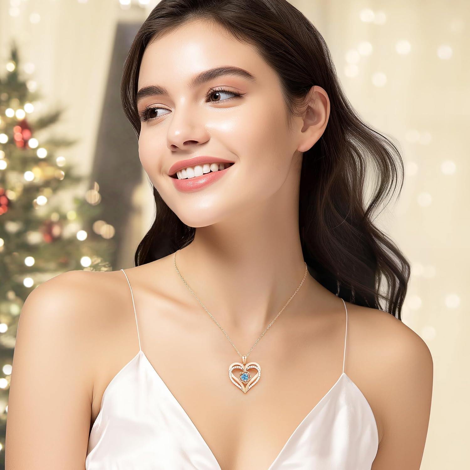 Thumbnail 4 de CDE Kette Damen Roségold Herz 45+5 cm