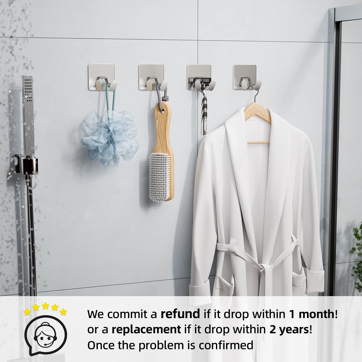 Detalle 2 de Shower Hooks, Stainless Steel