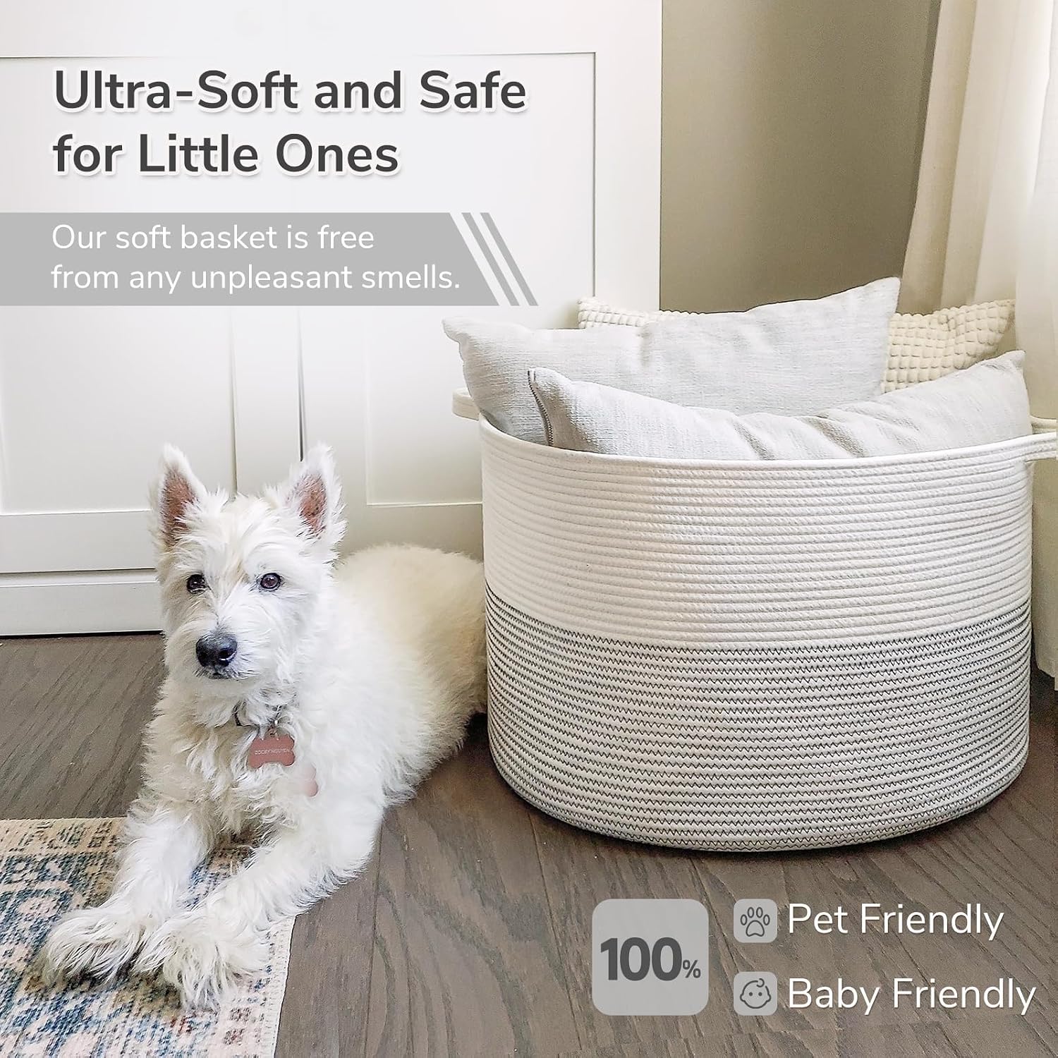 Detalle 2 de INDRESSME Woven Storage Basket 90L