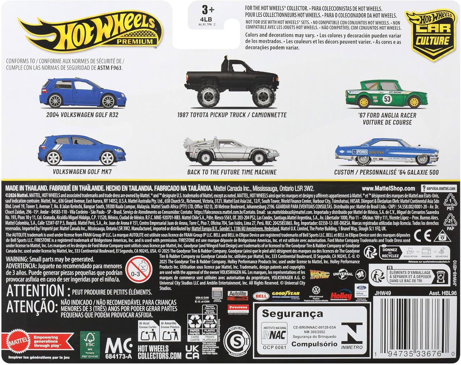 Detalle de Hot Wheels Premium Car Culture 2-Pack: 2004 Volkswagen Golf R32 & MK7 (1:64) with Real Riders