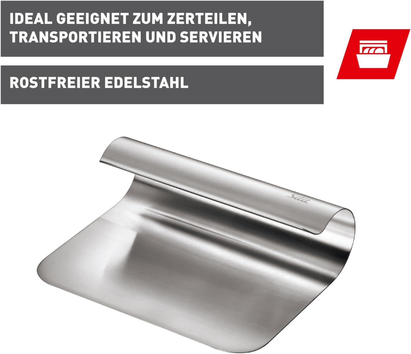 Thumbnail 1 de Silit Cut’n Serve Gemüseschaufel aus Edelstahl, mattiert – 11 x 15 cm (Teig- und Küchenhelfer)