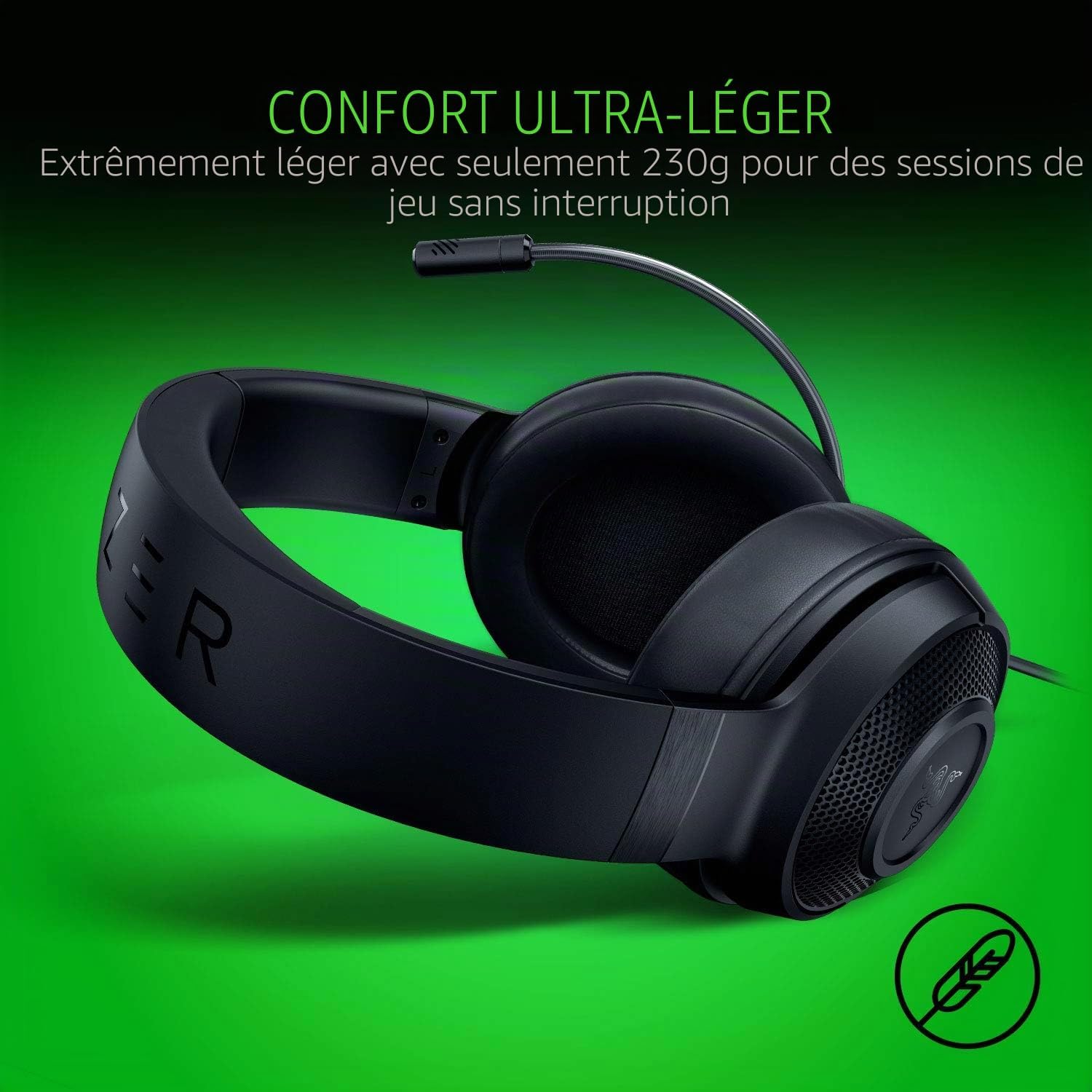 Thumbnail 4 de Razer Kraken X Lite : Casque de jeu filaire ultra-léger pour PC et consoles