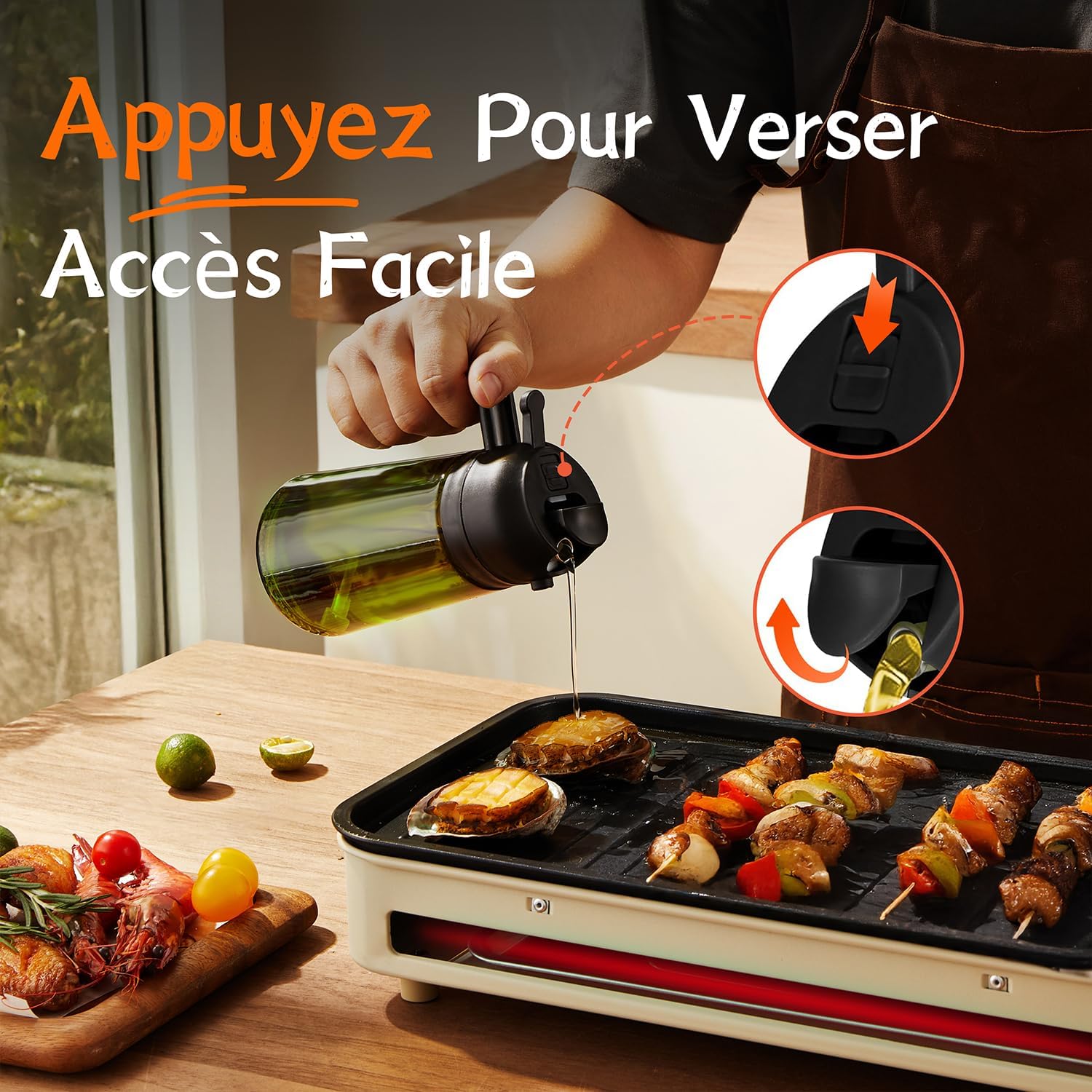 Thumbnail 4 de TrendPlain Ver001 keukenoliesproeier 470 ml van glas, 2-in-1