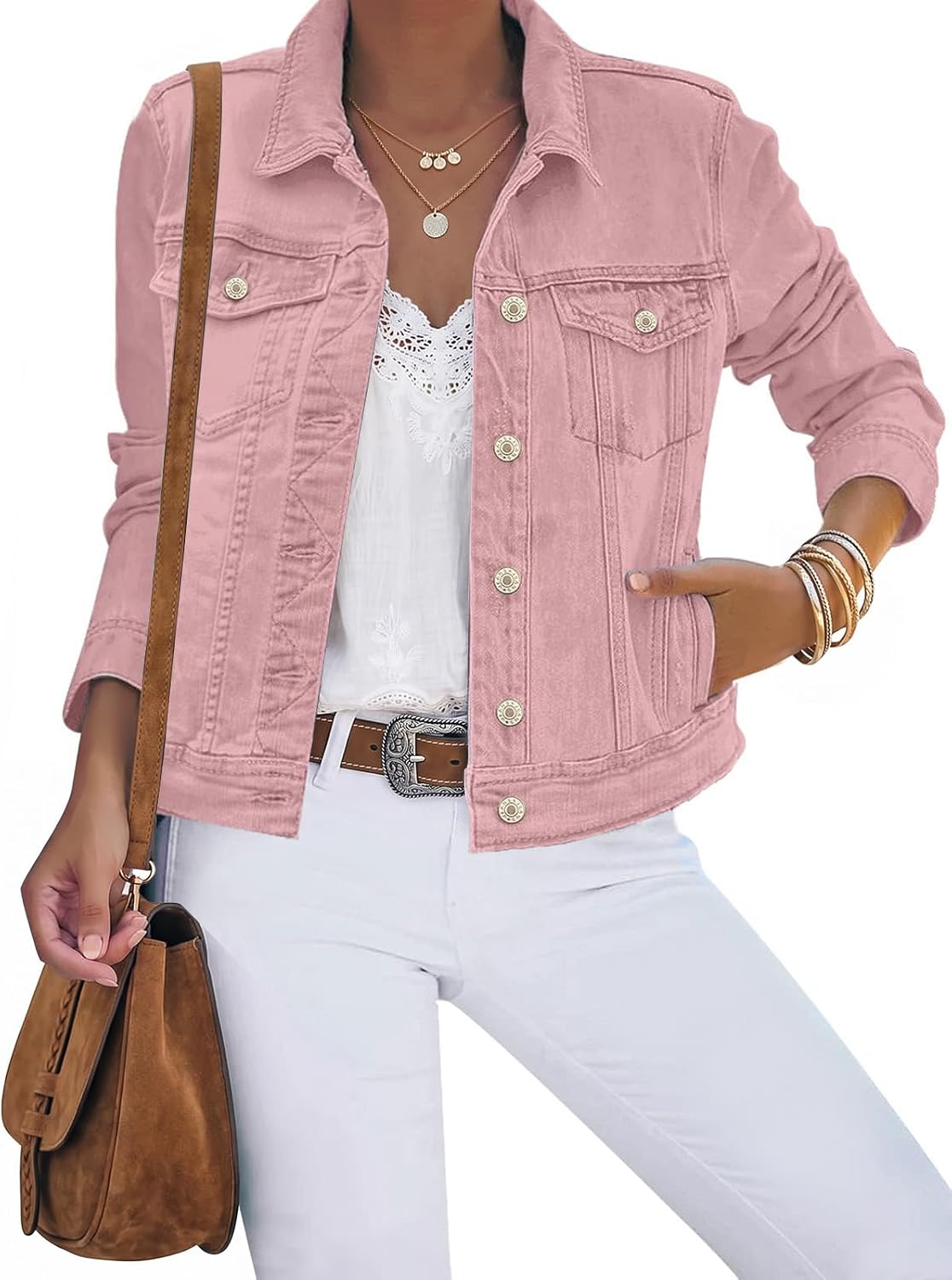 Detalle de Luvamia denim jacket women Long Sleeve