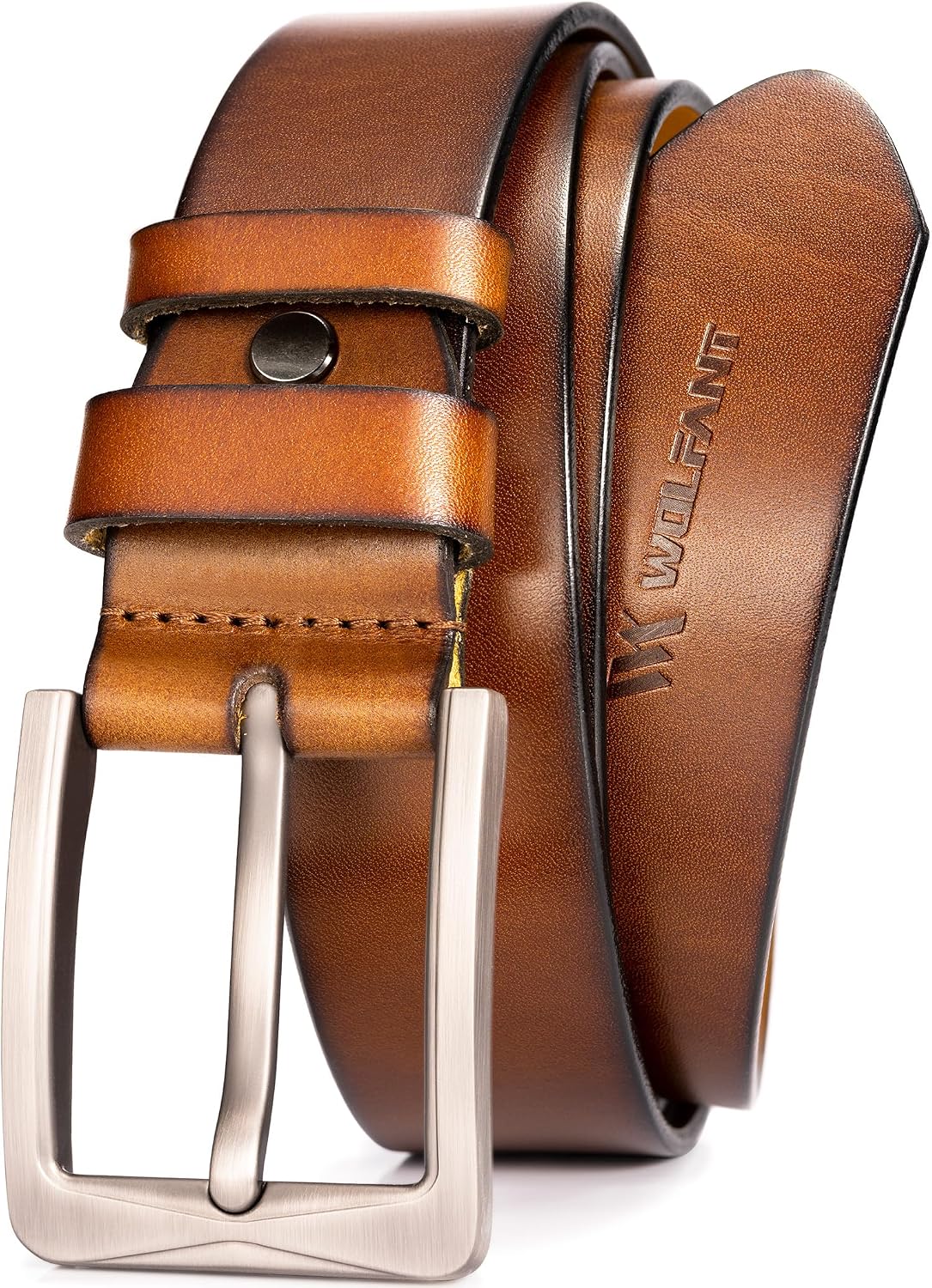 Thumbnail 6 de WOLFANT 1.5" Full Grain Leather Belt for Men (Gift Box) — 100% Italian Real Solid Leather