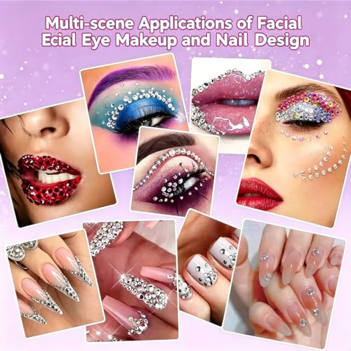 Thumbnail 6 de Mytovosn 42000 Pcs 3mm Resin Jelly Rhinestones Kit with 42 Colours – Flatback Rainbow Gems, Includes Tweezer and Rhinestone Pen