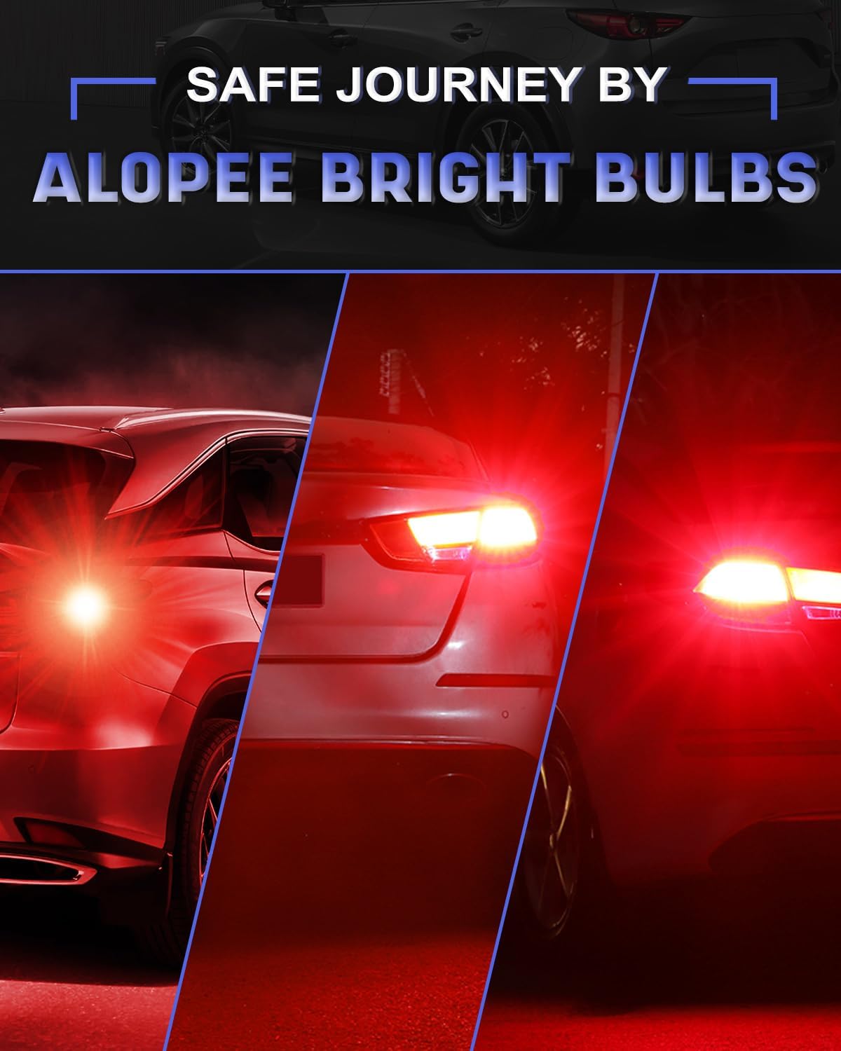 Thumbnail 5 de Alopee 1156 P21W BA15S red brake LED bulbs (3014 39 SMD) for third brake light