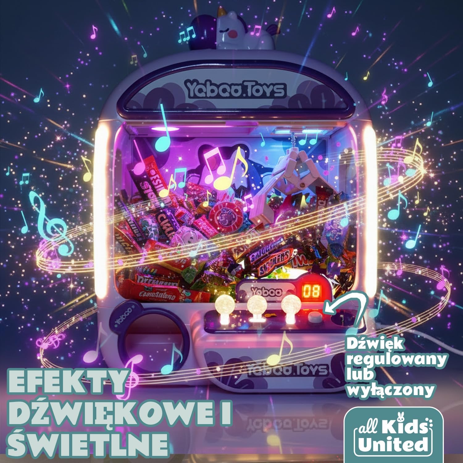 Thumbnail 6 de GOODS+GADGETS automat z chwytakiem dla dzieci, jednorożec, 10 pluszaków