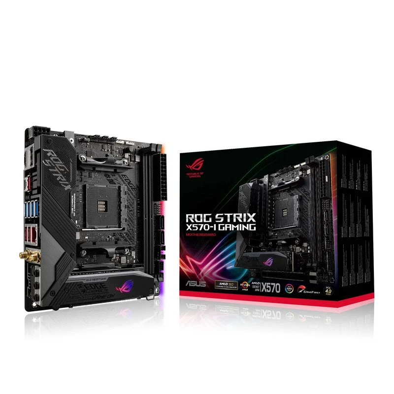Detalle de ASUS ROG Strix X570-I Gaming – placa mini-ITX con rendimiento gaming para Ryzen 2ª/3ª Gen