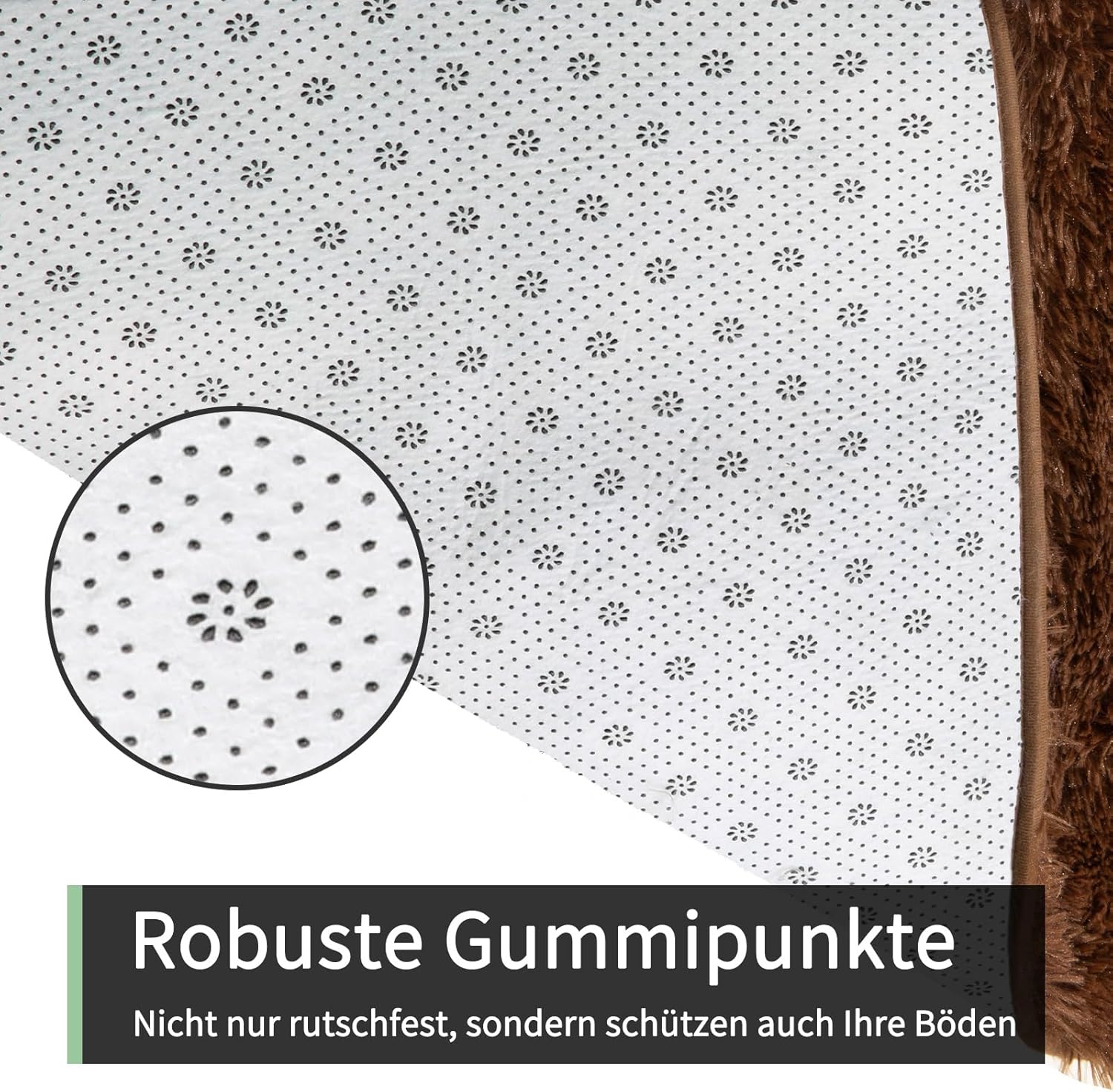 Thumbnail 3 de Sour Lemon Hochflor Teppich Braun 240 × 300 cm – Waschbar, Anti-Rutsch & Extra Groß