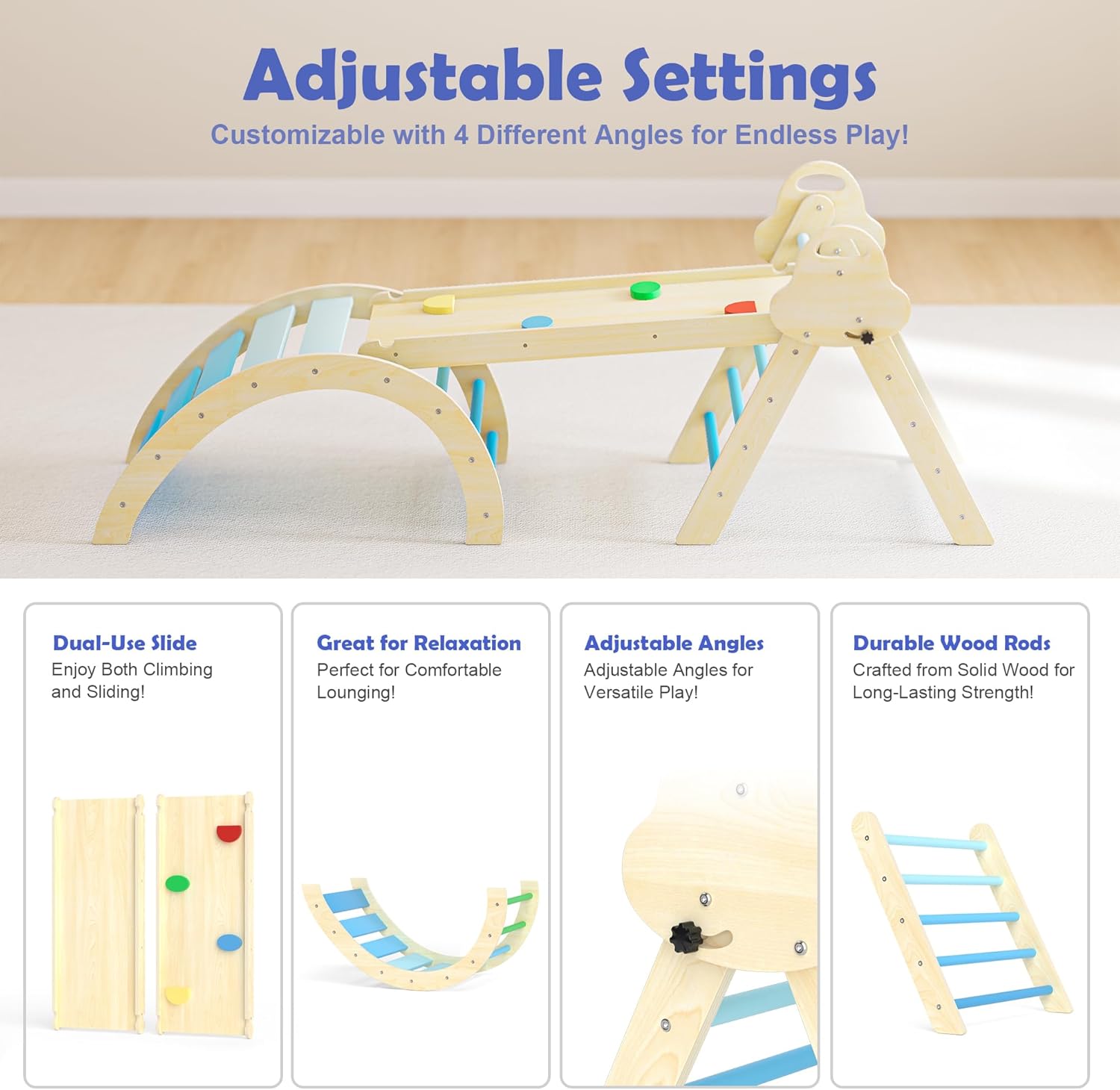 Thumbnail 2 de Puecrof 7-in-1 Montessori Kletterdreieck