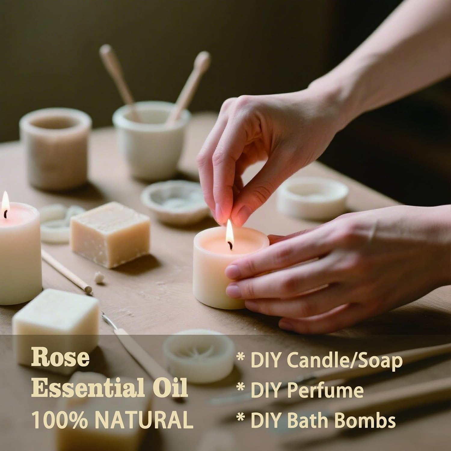 Thumbnail 3 de Rose Essential Oil Diffuser Set (4oz + 0.33oz Roll-On) for Aromatherapy, DIY, and Cleaning