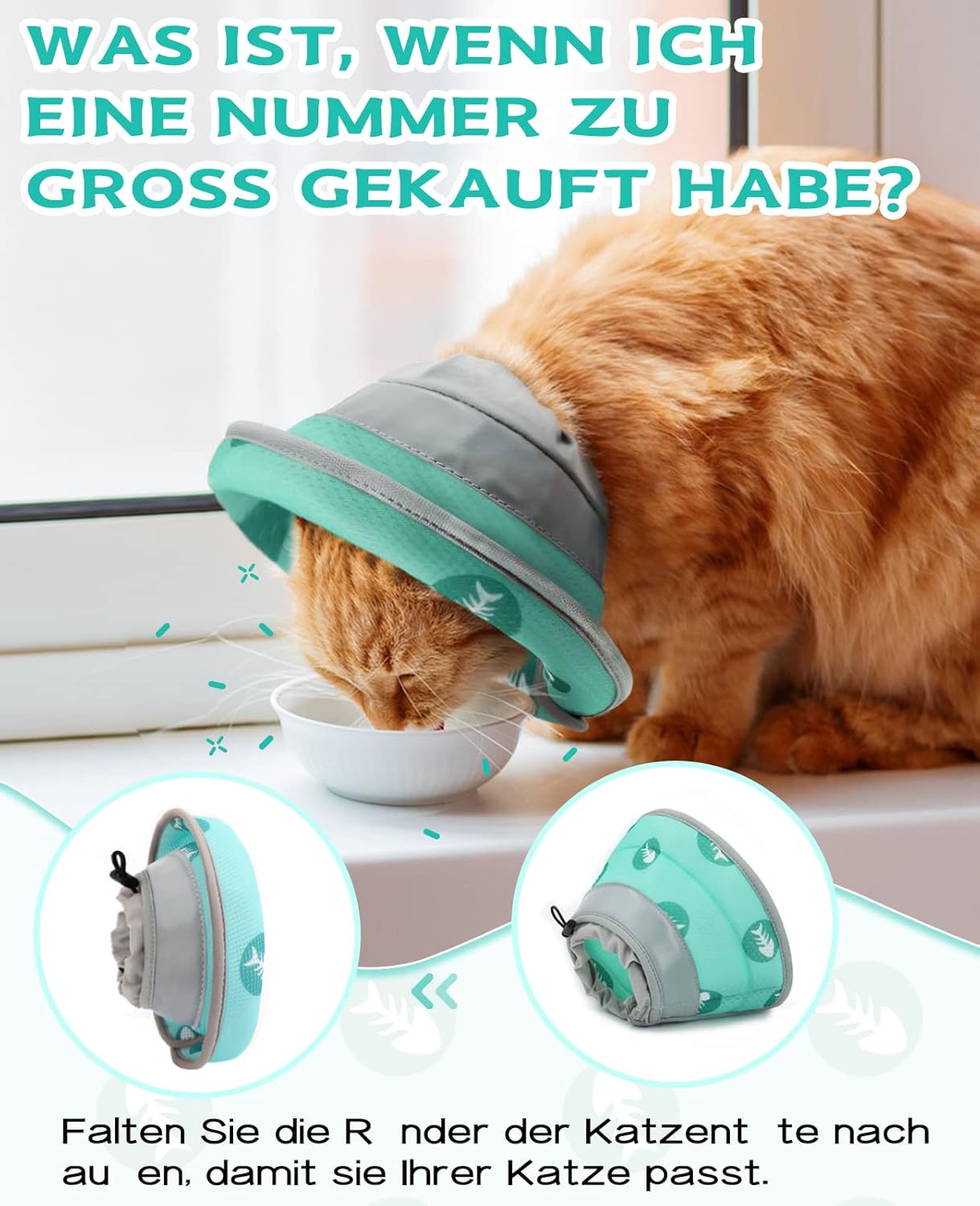 Detalle de Einstellbare Halskrause für Katzen, M