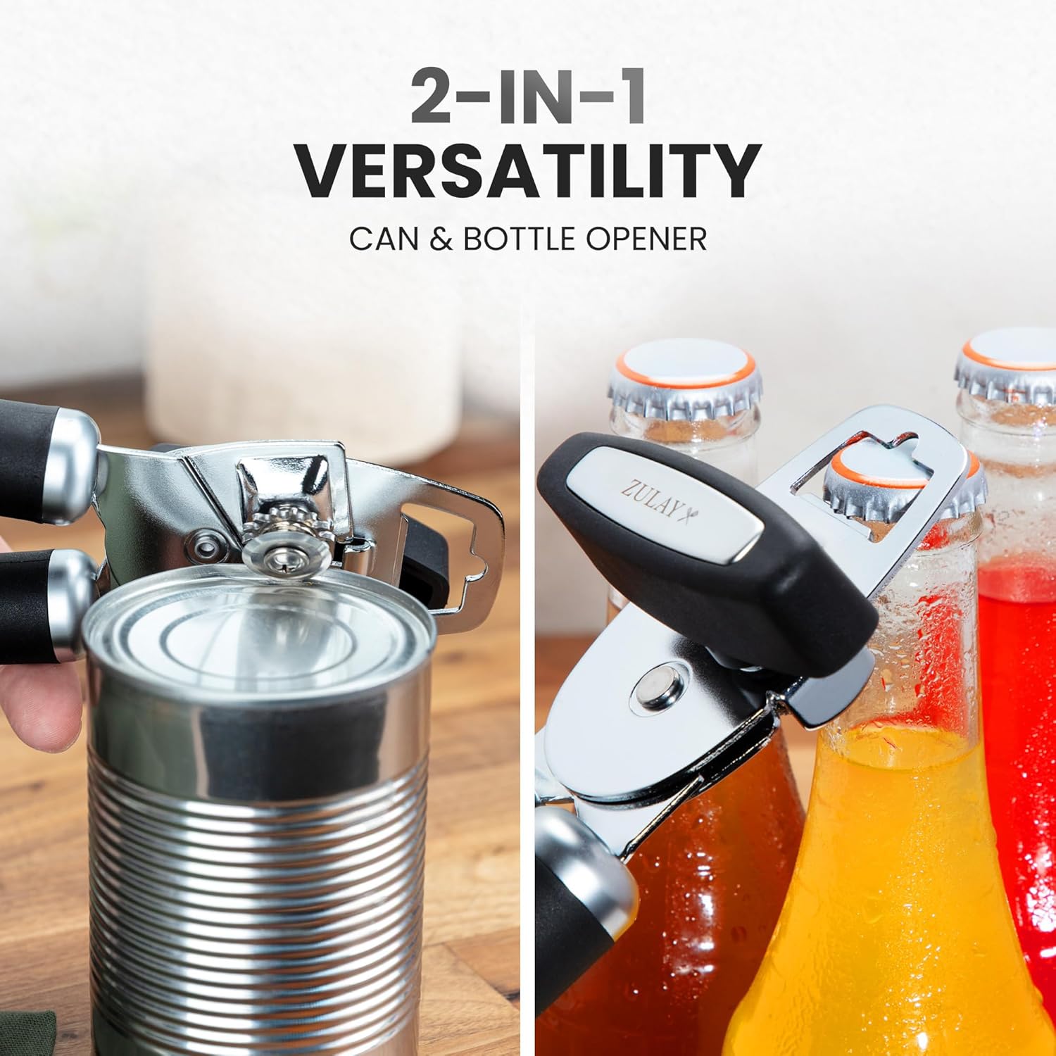 Detalle de Zulay Kitchen Heavy Duty Can Opener with Bottle Opener 🍴