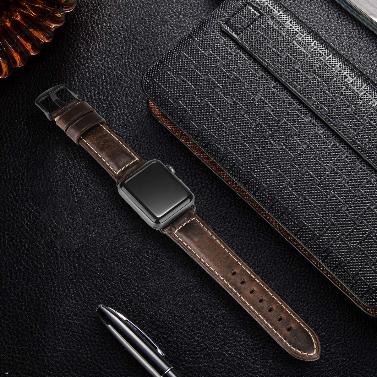 Thumbnail 4 de HUAFIY Genuine Leather Apple Watch Band (compatible 38mm–49mm)