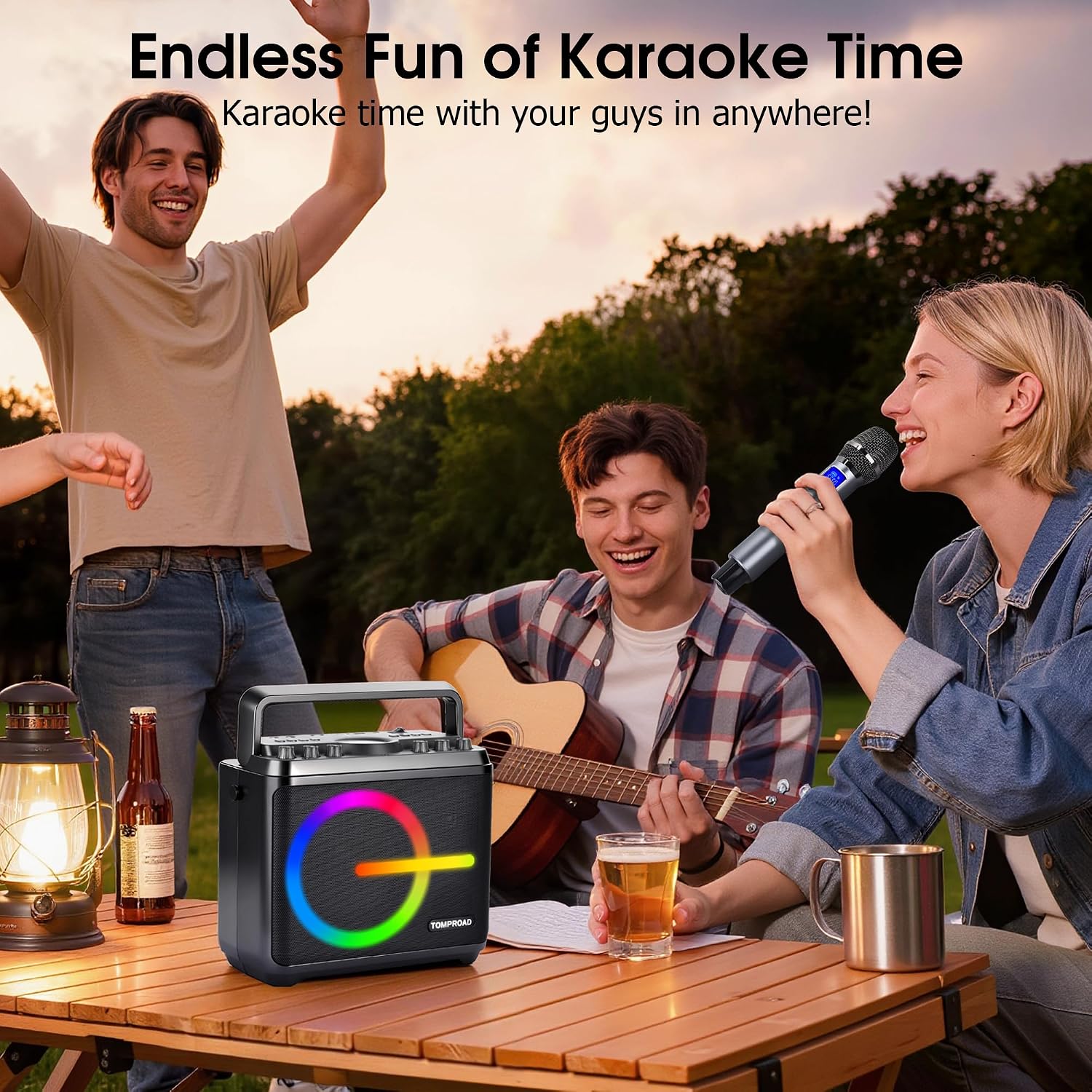 Thumbnail 6 de TOMPROAD A55 Karaoke Machine with Two Wireless Mics and LED Lights