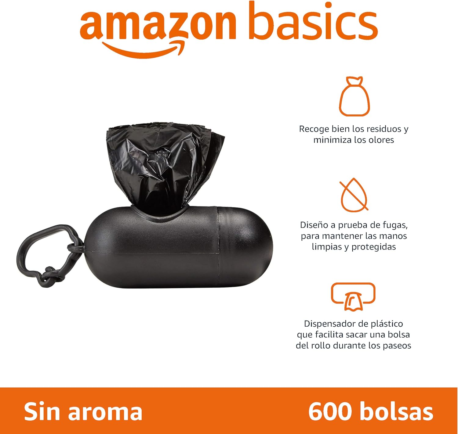 Detalle 2 de Amazon Basics Bolsas de basura para perros con dispensador