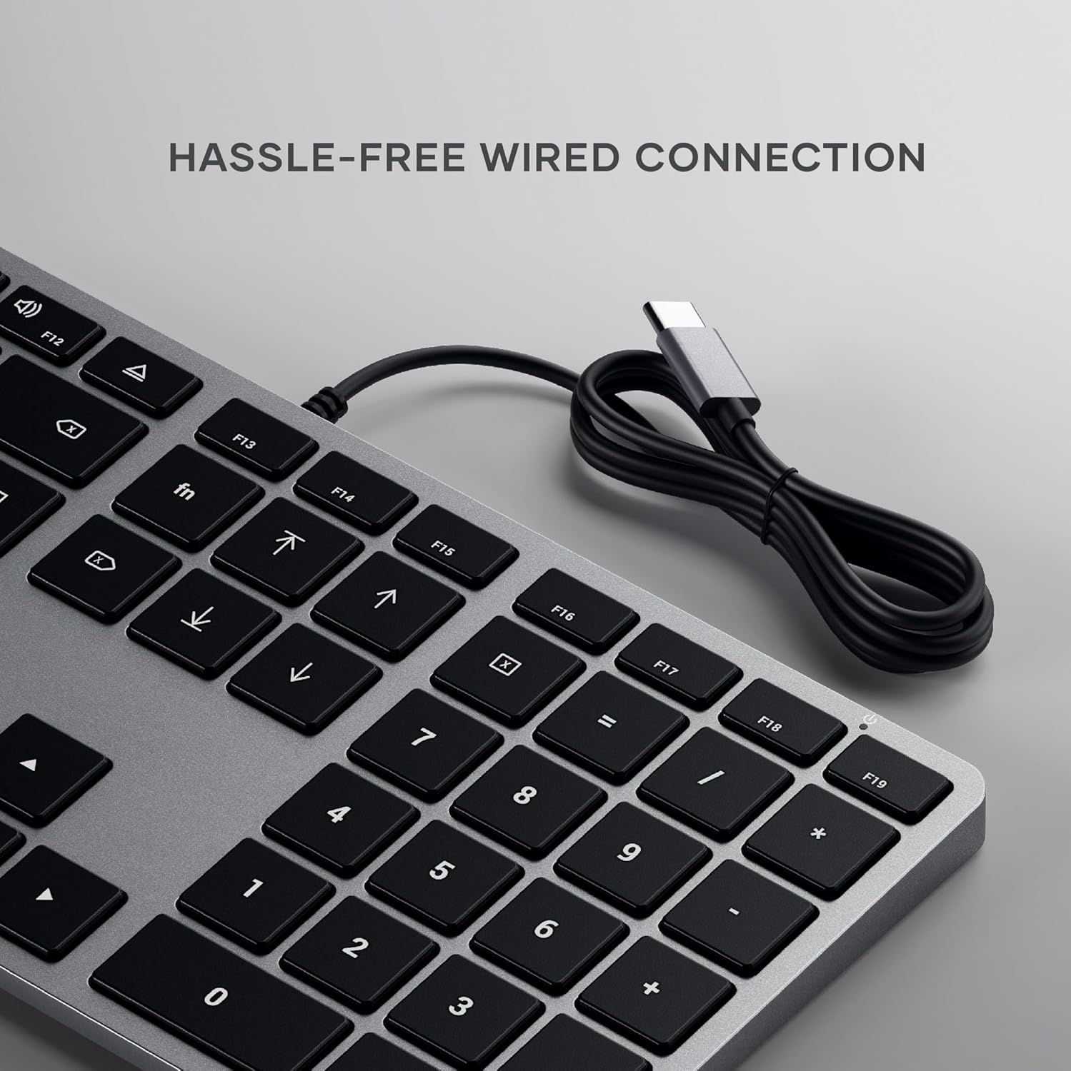 Detalle de Satechi Tastiera con Cavo Slim W3 Retroilluminata – Layout US, USB-C e Tastierino Numerico per MacBook e laptop